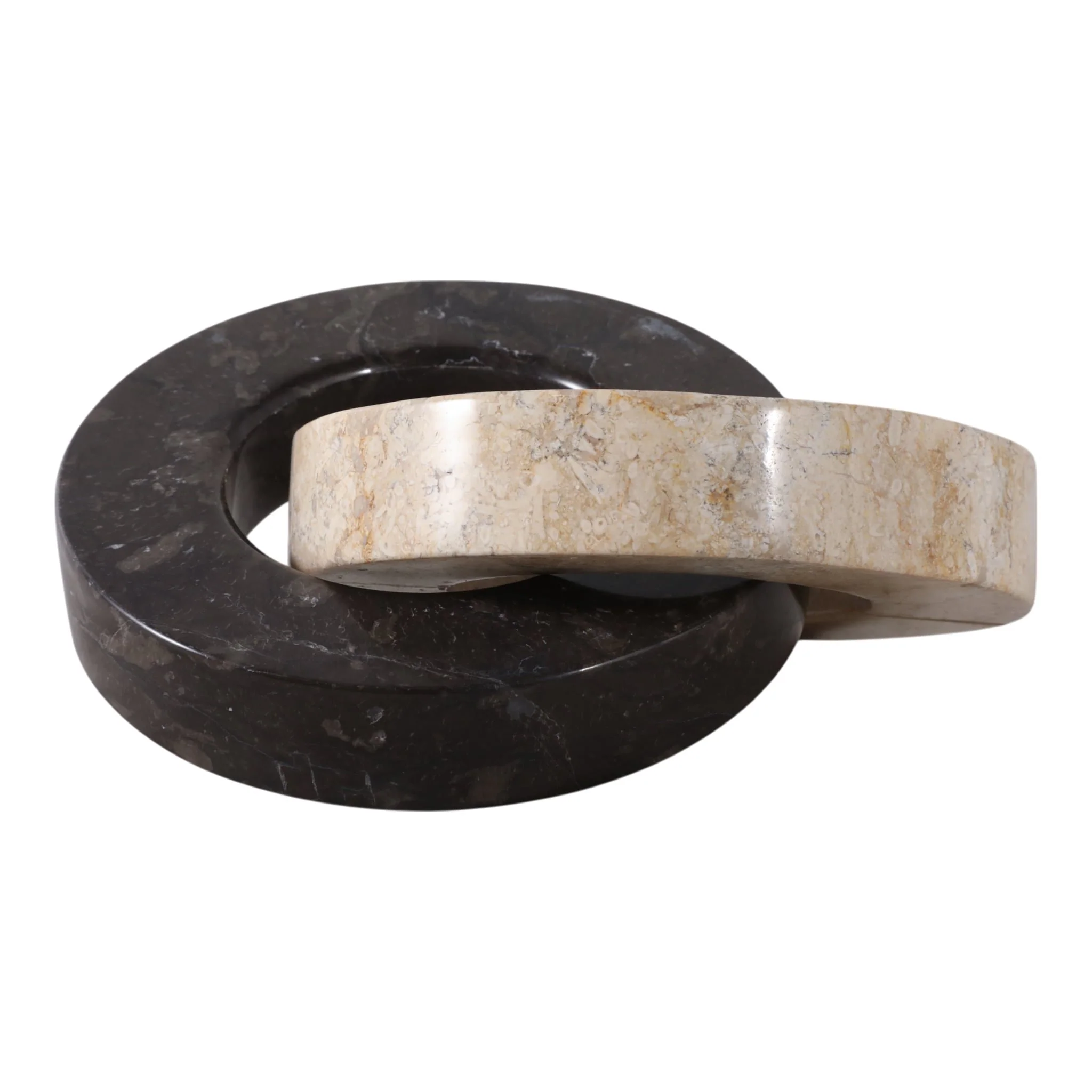 10x7" 2 Round Marble Links, Ivory/black - Image 5