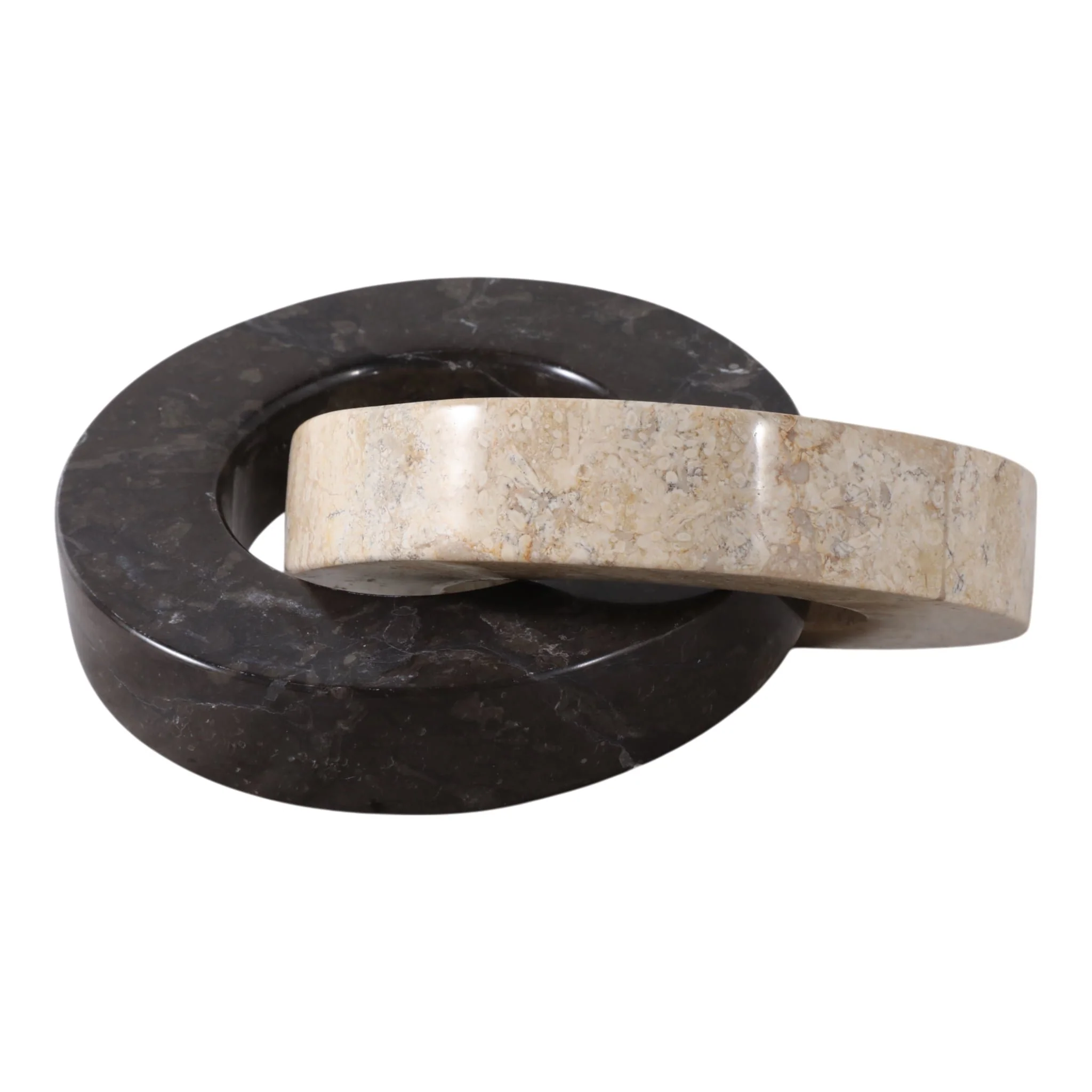 10x7" 2 Round Marble Links, Ivory/black - Image 6