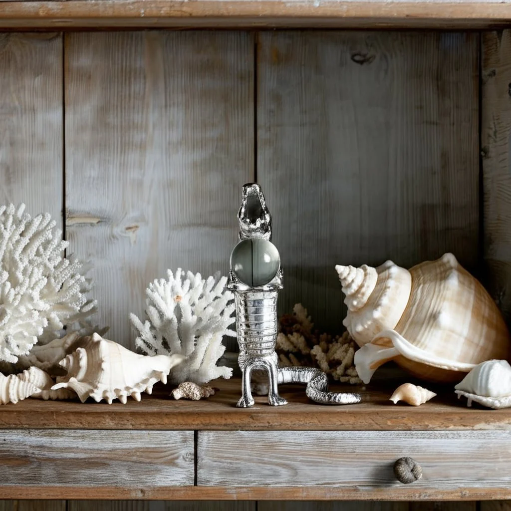 10x7" Crocodile Holding Acrylic Ball, Silver - Image 10