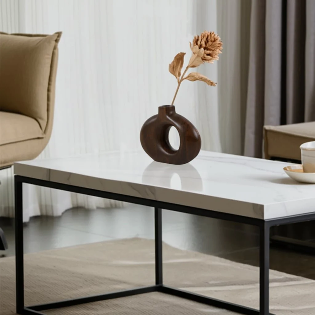 10x7" Cut-out Wood Vase, Dark Brown - Image 13