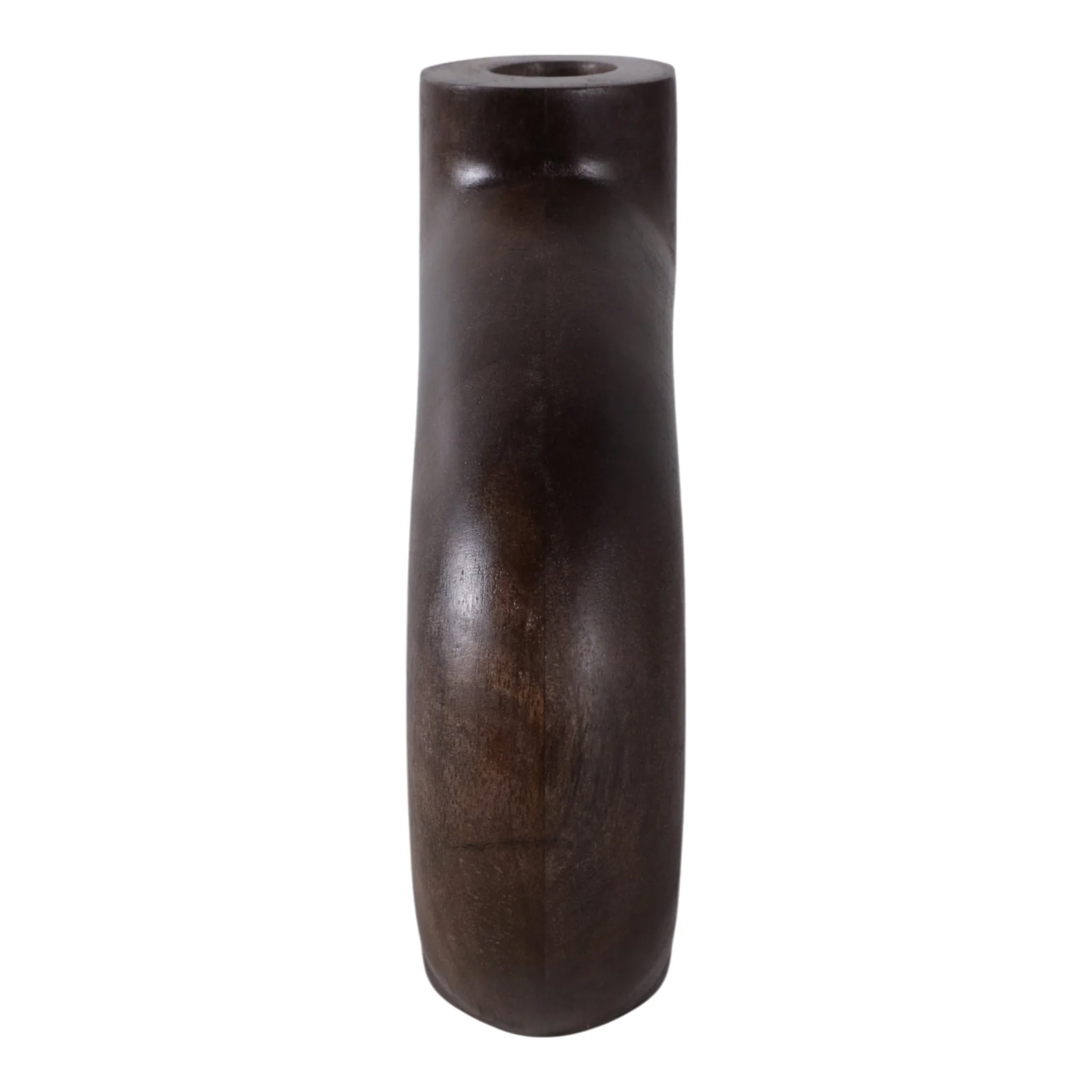 10x7" Cut-out Wood Vase, Dark Brown - Image 3