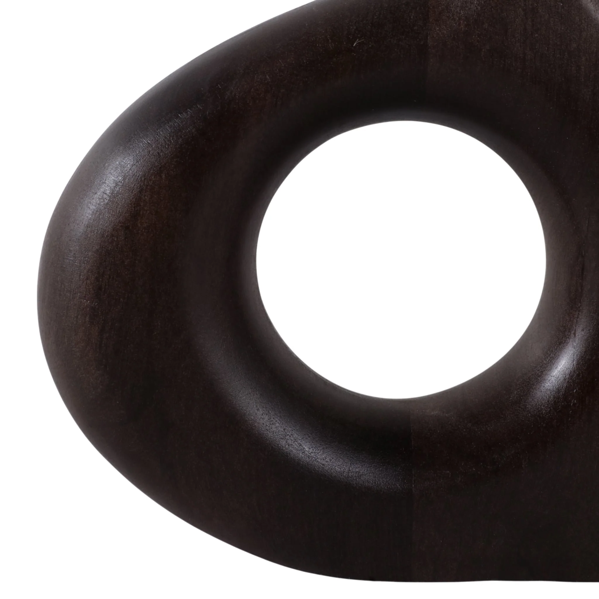 10x7" Cut-out Wood Vase, Dark Brown - Image 5