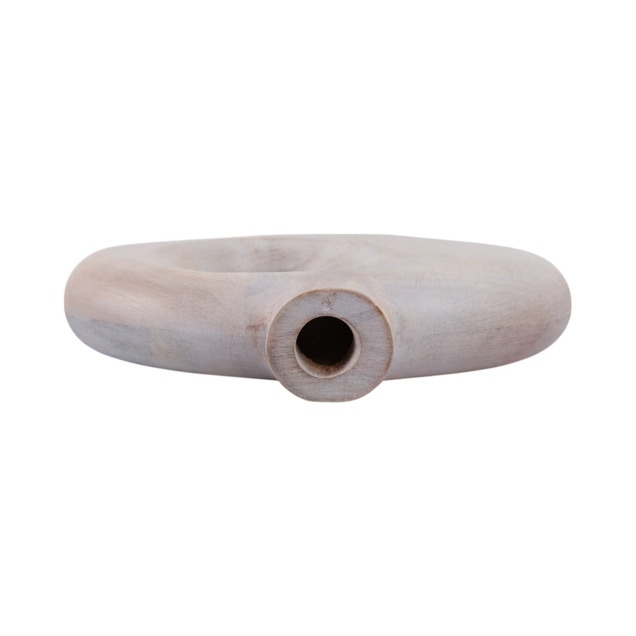 10x7" Cut-out Wood Vase, Whitewash - Image 6