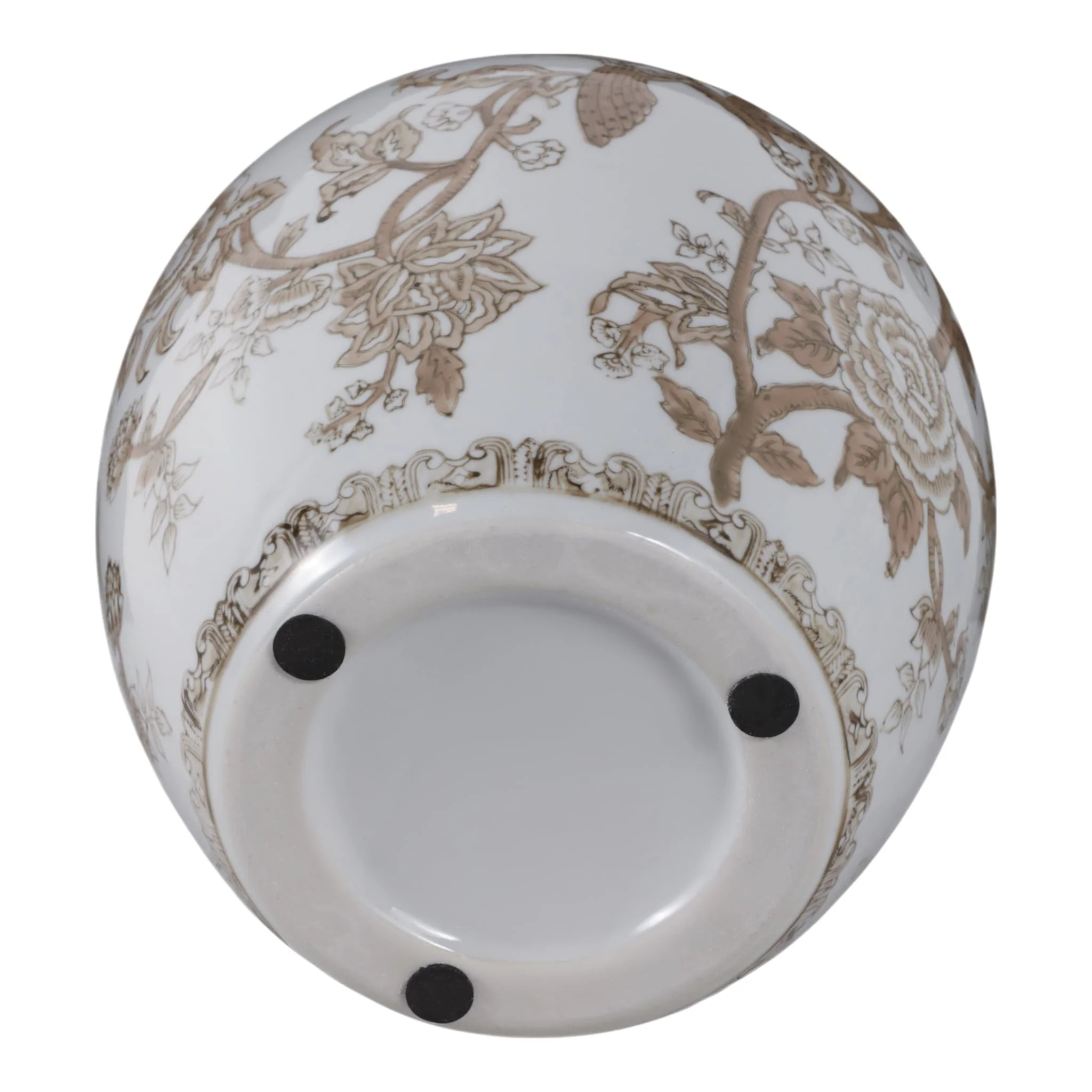 10x8" Chinoiserie Bird & Vines Vase, Brown/ White - Image 7