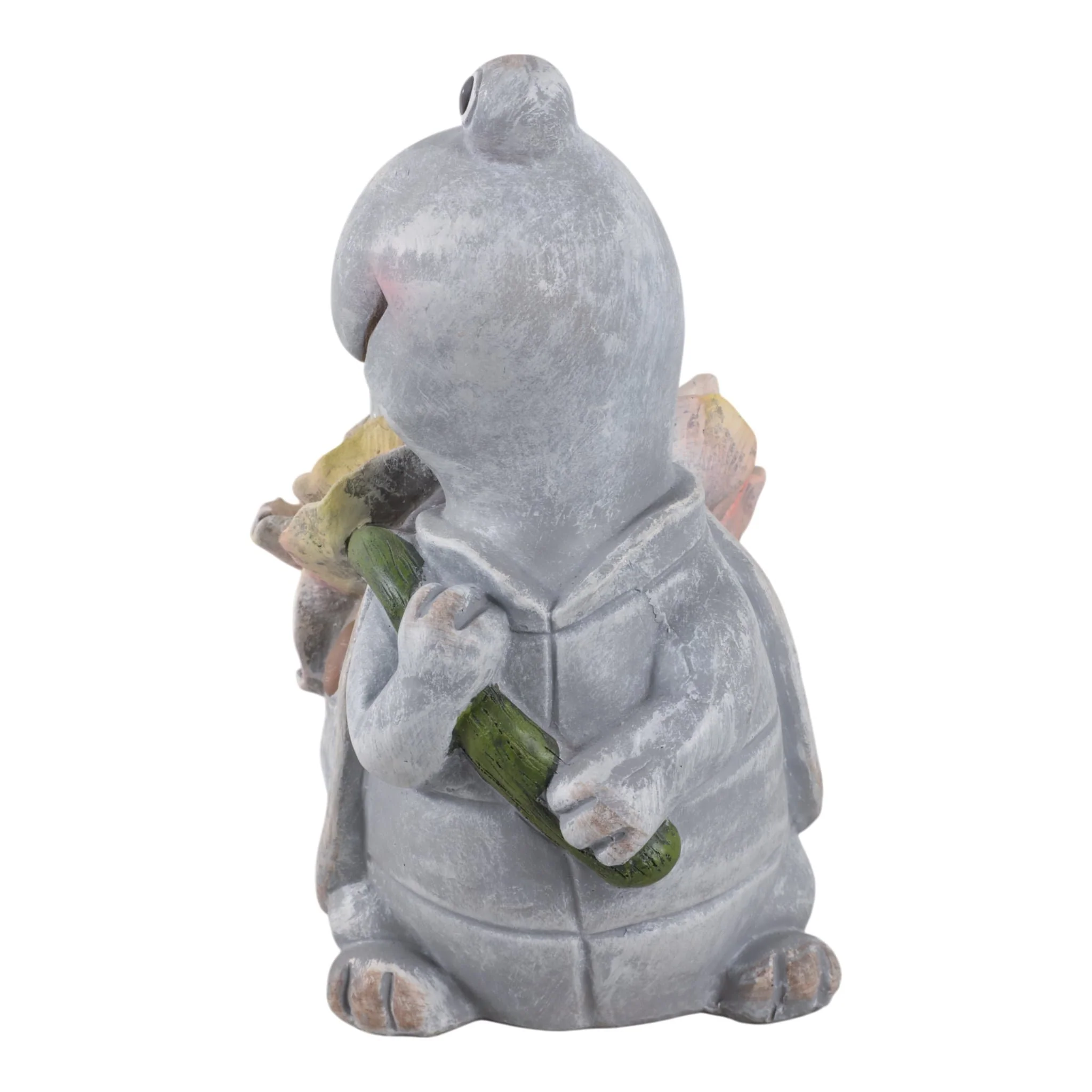 10x9" Blushing Turtle With Solar Flower, Grey Mult - Image 3