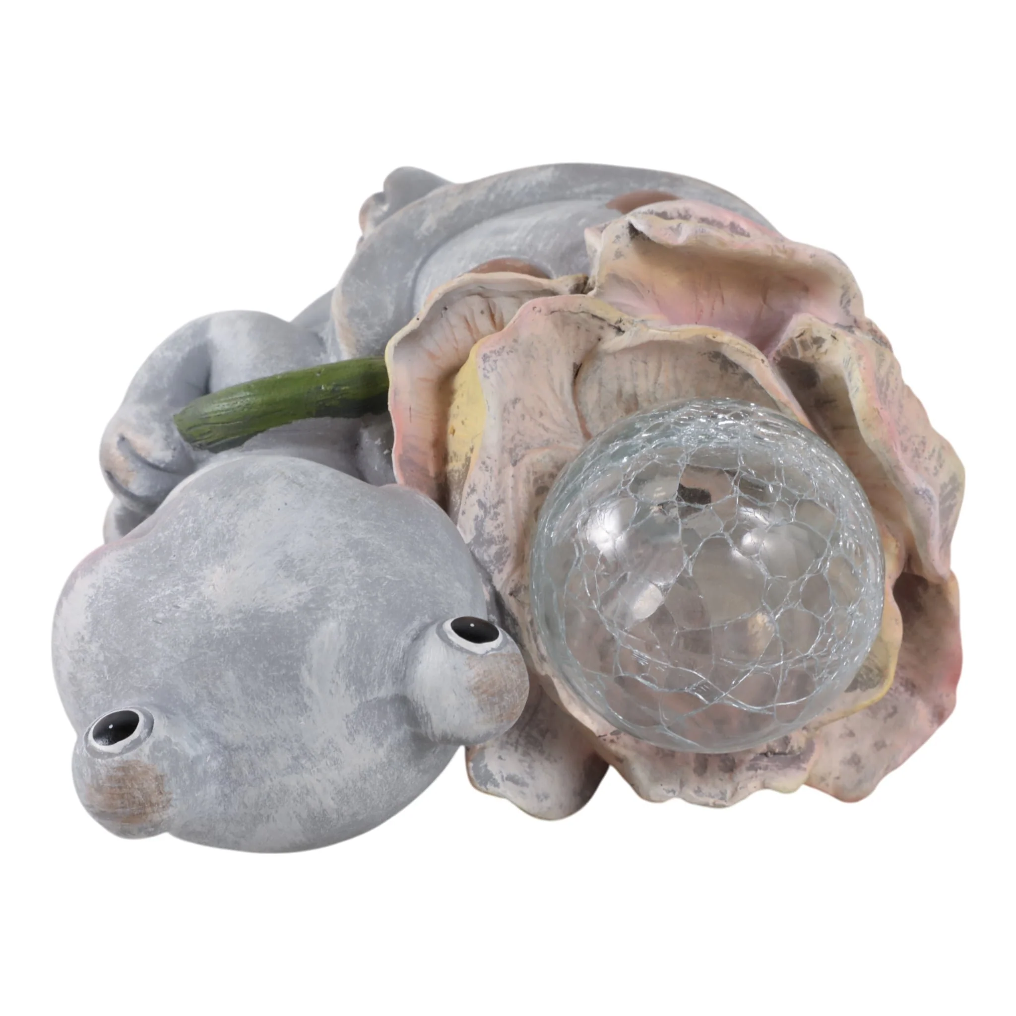 10x9" Blushing Turtle With Solar Flower, Grey Mult - Image 6