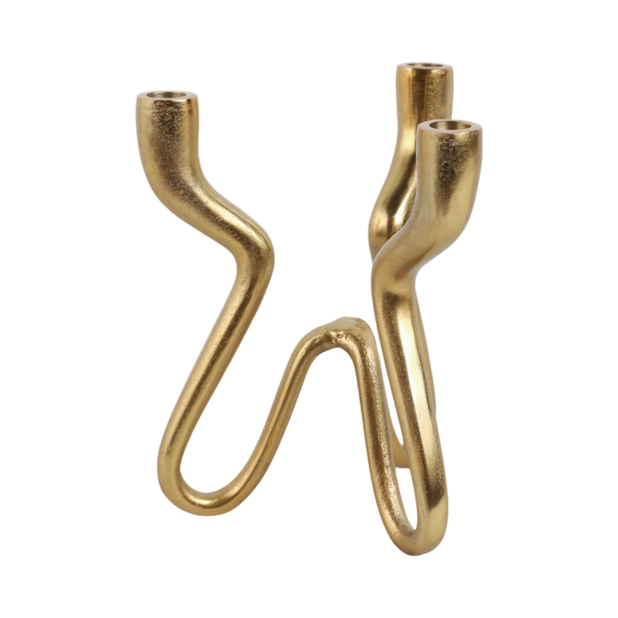 10x9" Loopy 3-taper Holder, Gold - Image 3