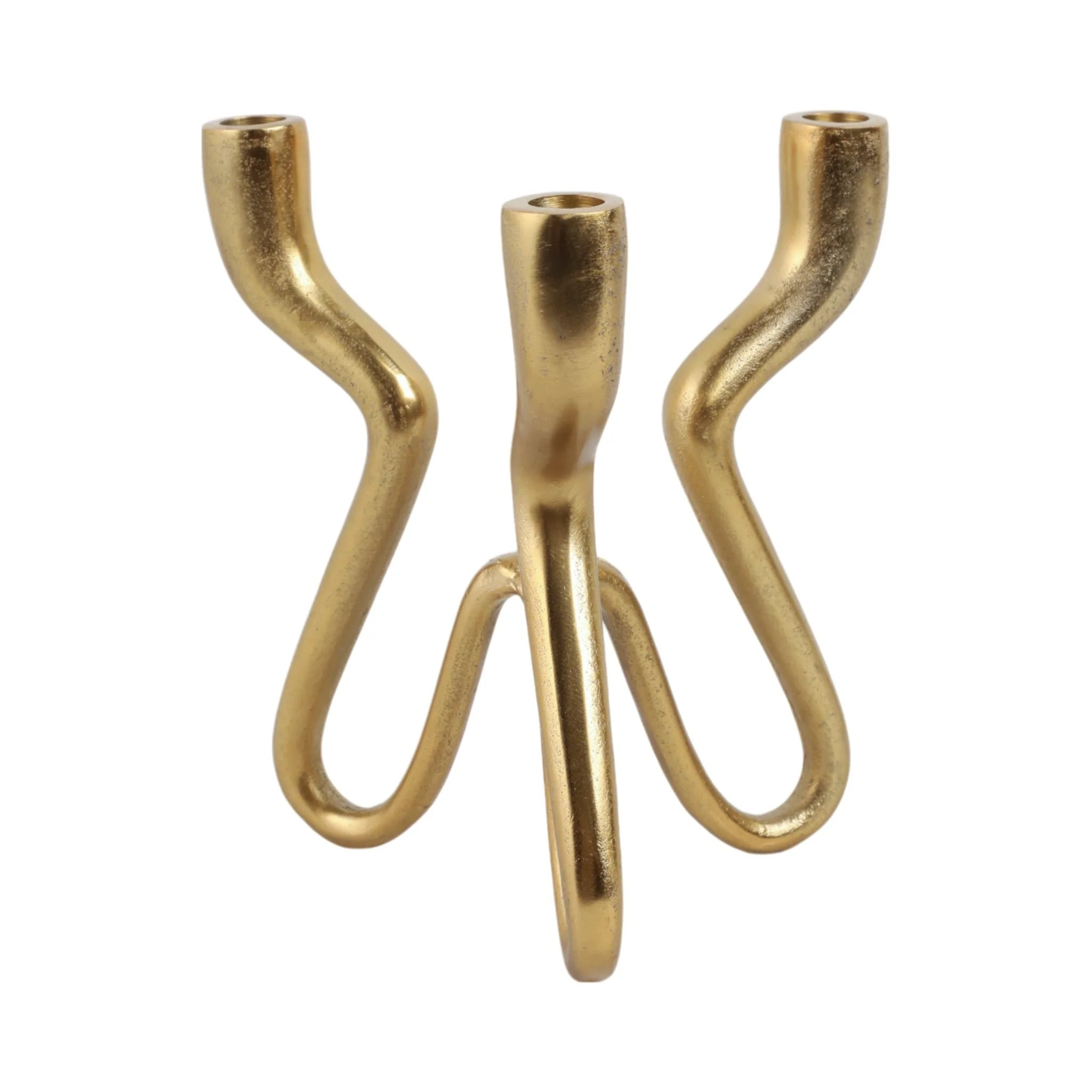 10x9" Loopy 3-taper Holder, Gold - Image 4