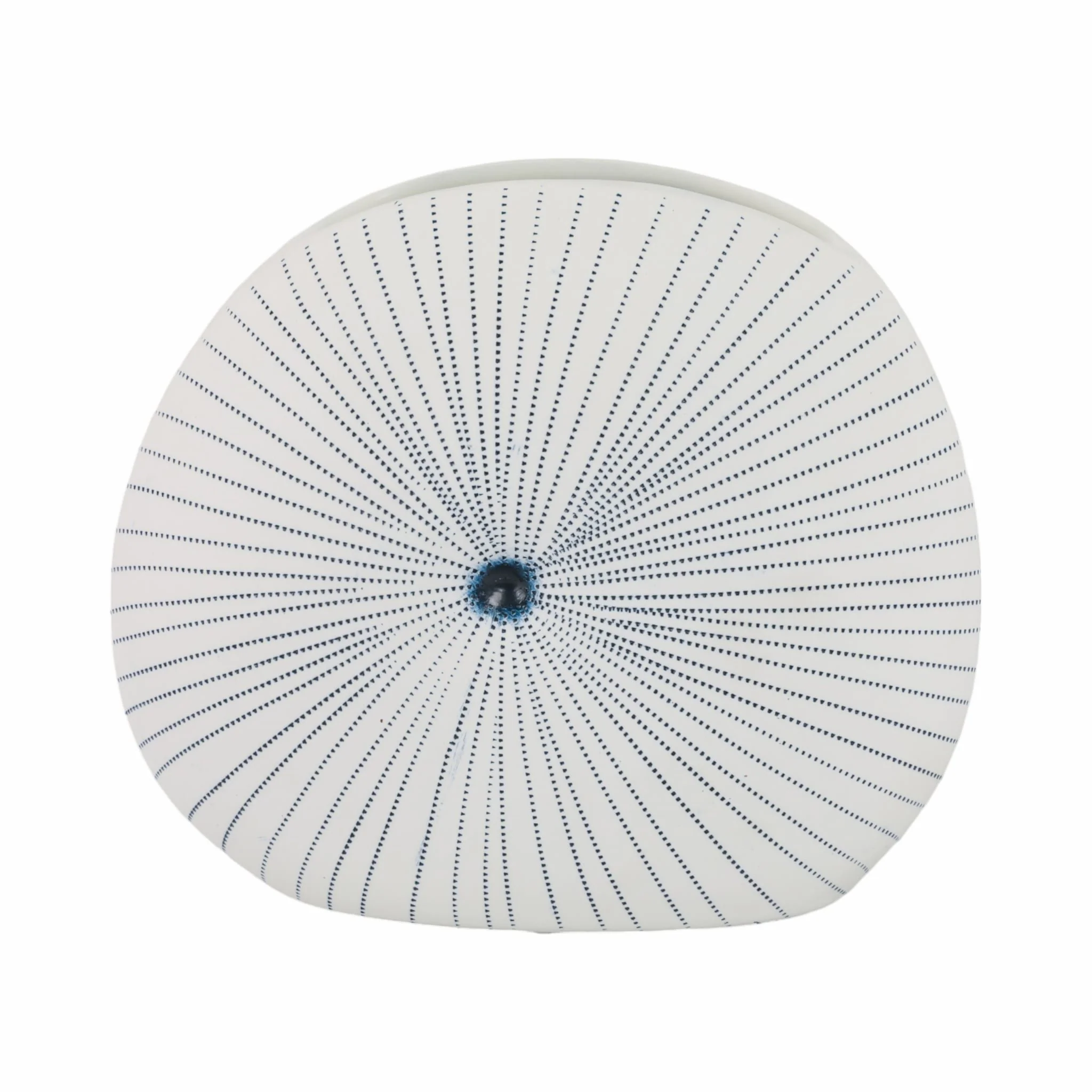 10x9" Round Dotted Shell Vase, White/blue - Image 4
