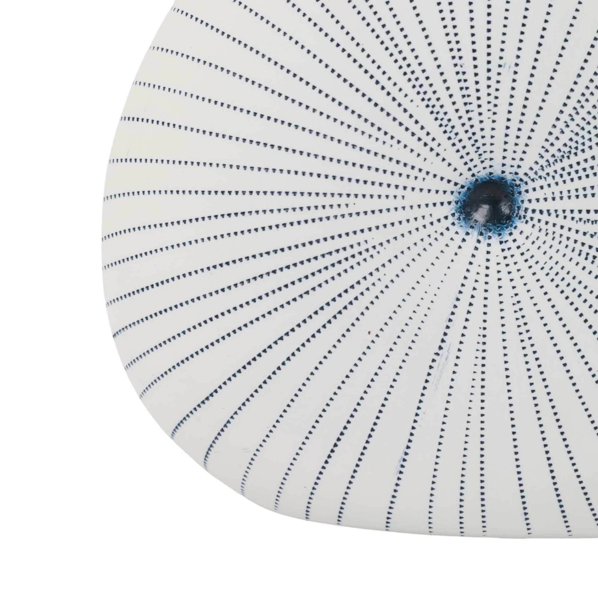 10x9" Round Dotted Shell Vase, White/blue - Image 5