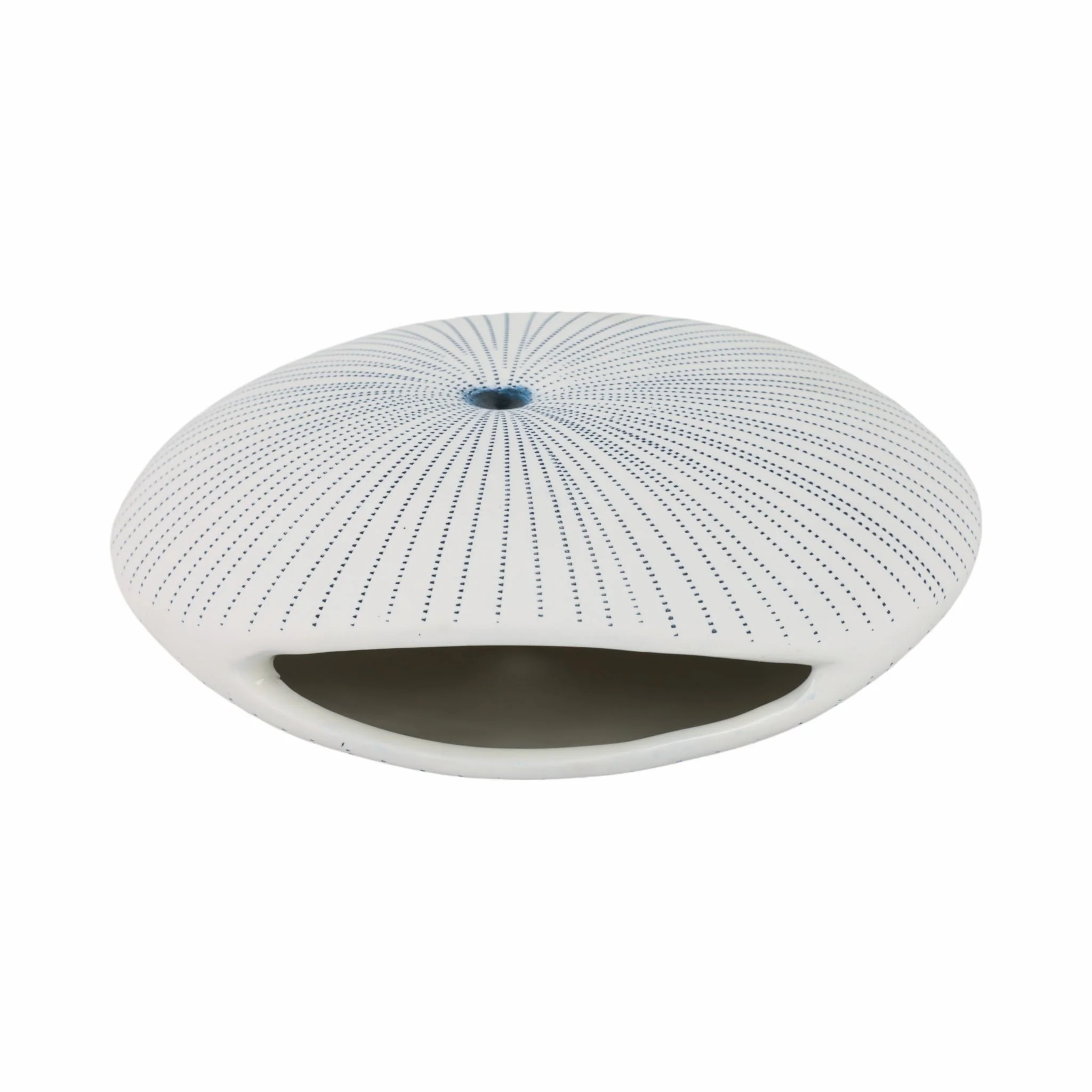 10x9" Round Dotted Shell Vase, White/blue - Image 6