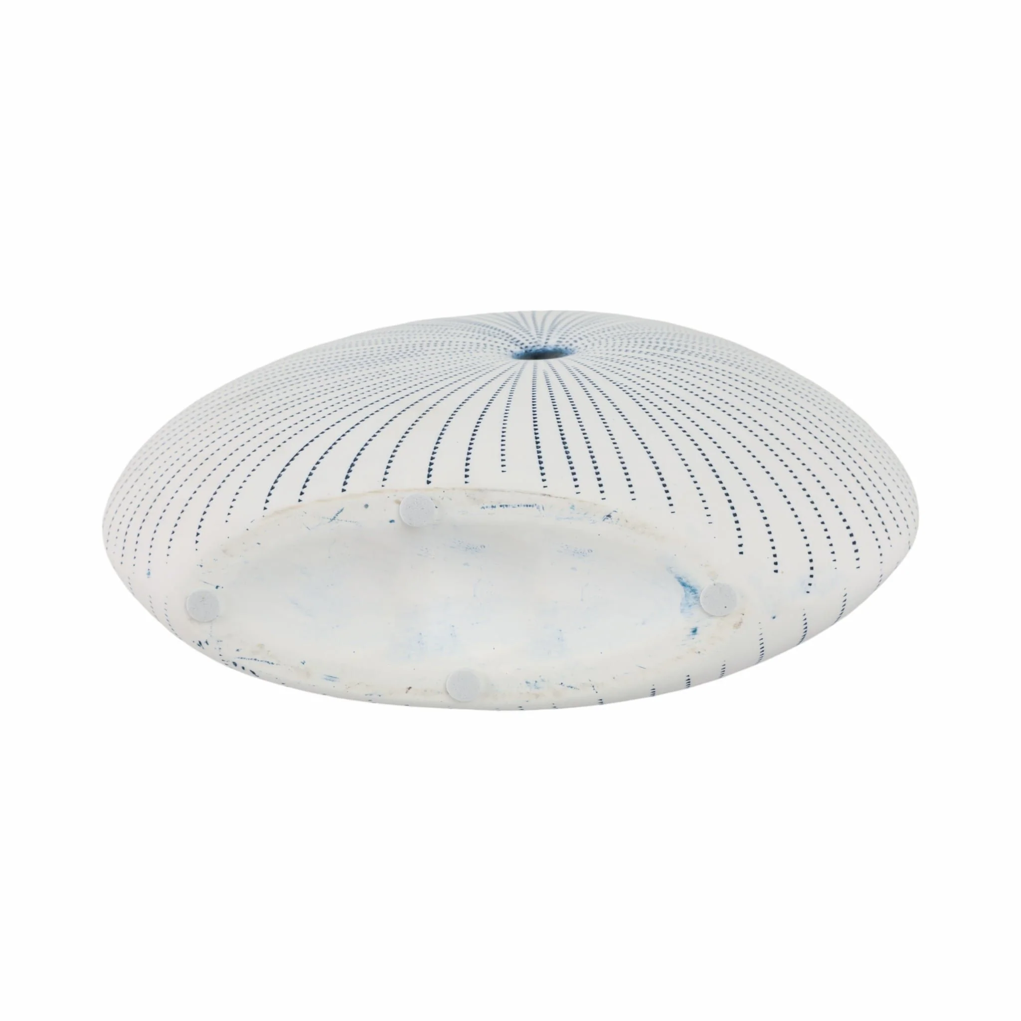 10x9" Round Dotted Shell Vase, White/blue - Image 7