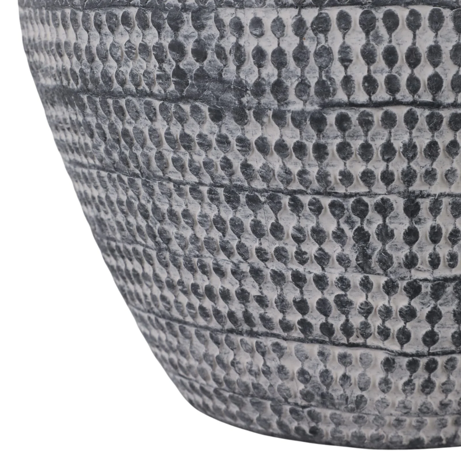 10x9" Textured Stoneware Vase, Black - Image 5