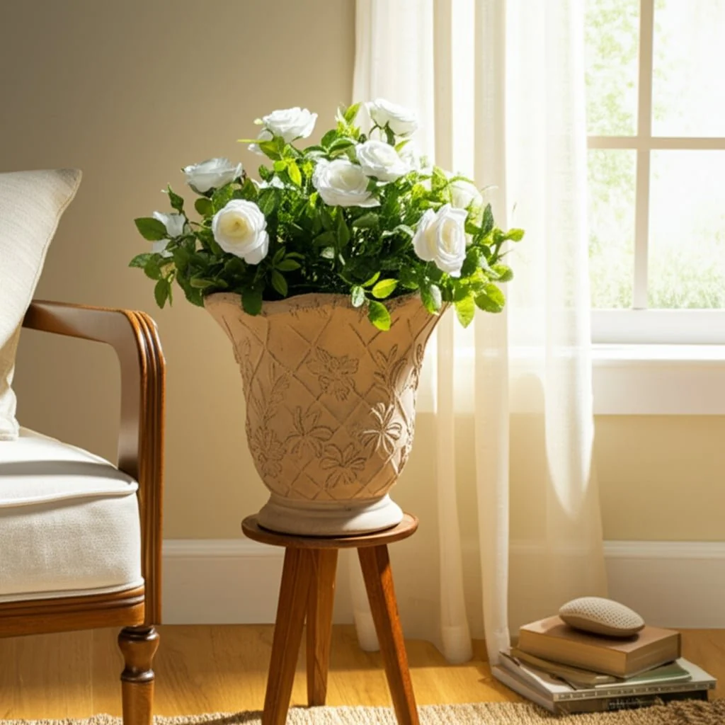 10x9" Traditional Urn Planter, Tan - Image 11