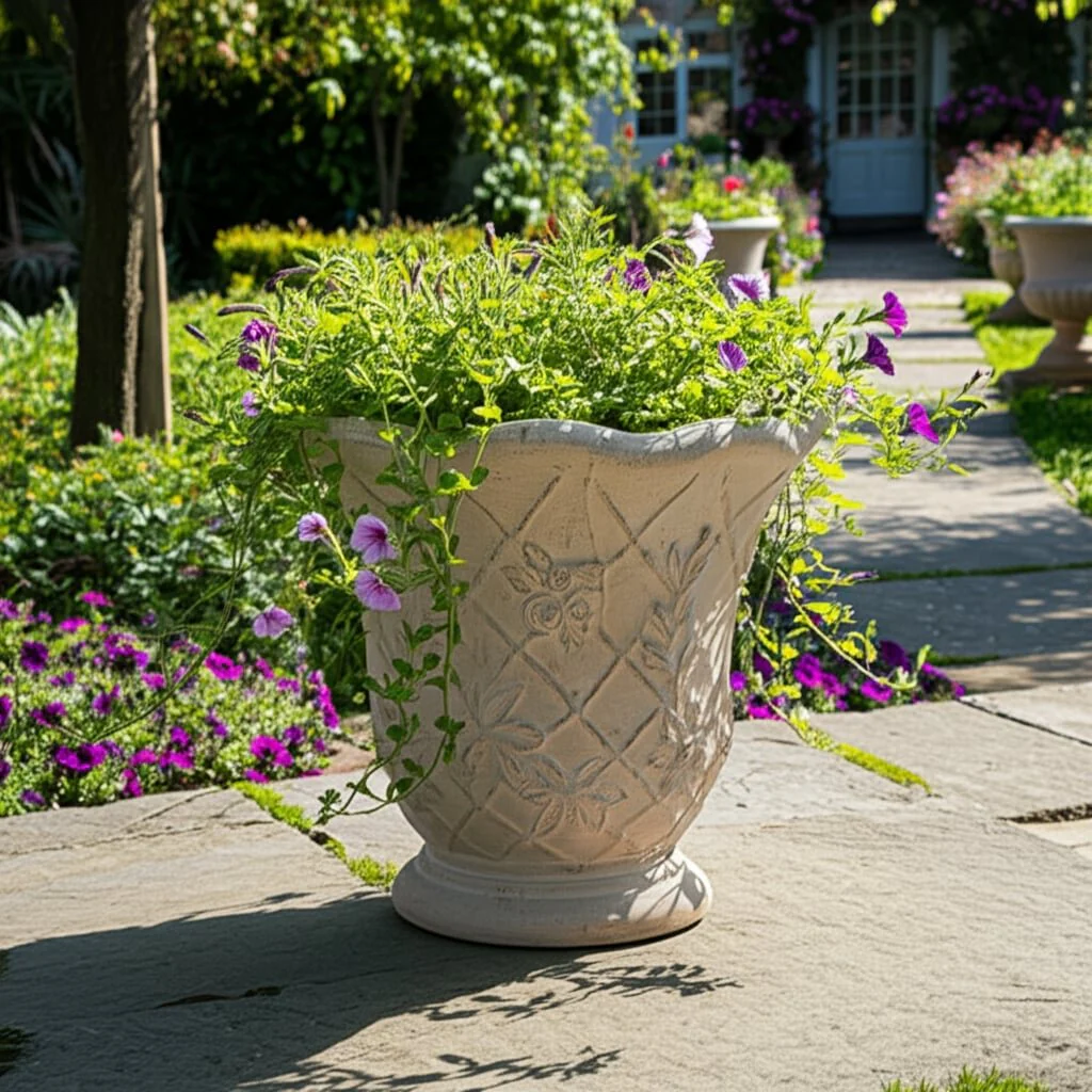 10x9" Traditional Urn Planter, Tan - Image 12