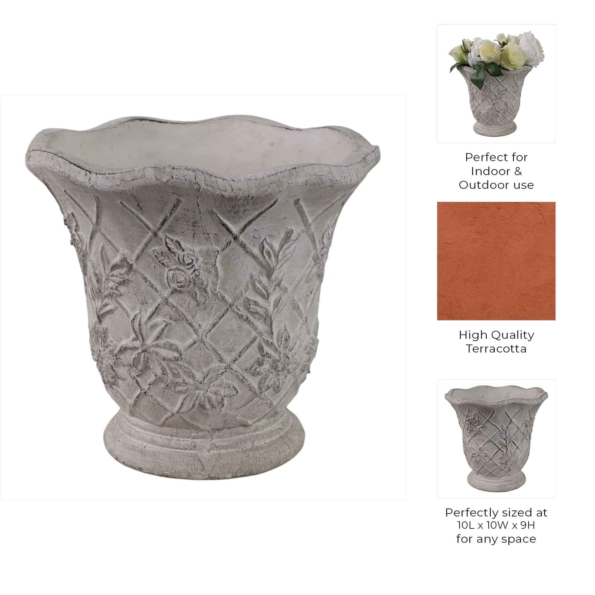 10x9" Traditional Urn Planter, Tan - Image 9
