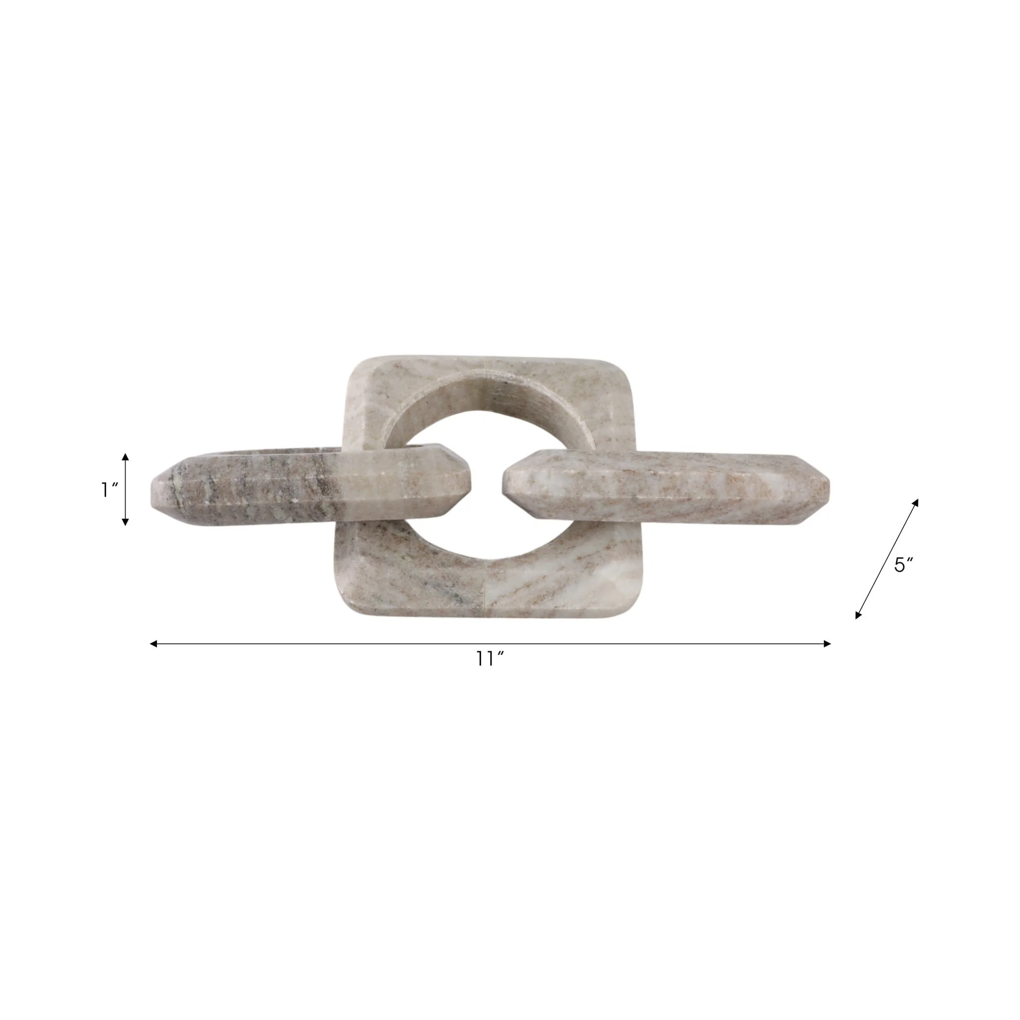 11" 3-link Onyx Marble Chain, Beige - Image 3