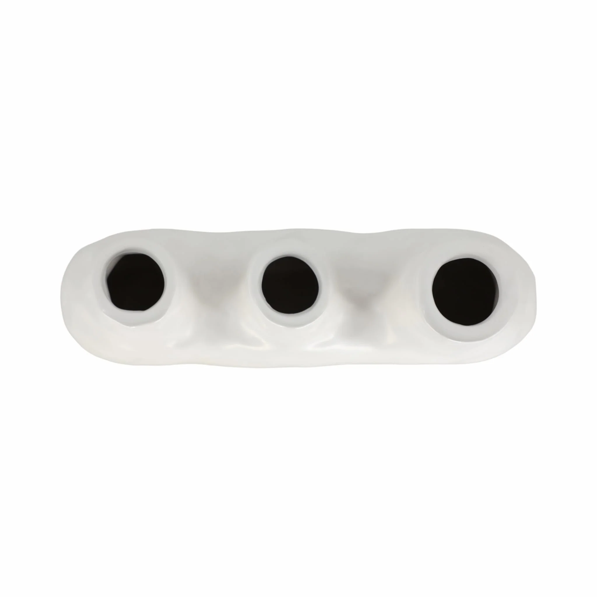 11" 3 Opening Vase, Ivory - Image 6