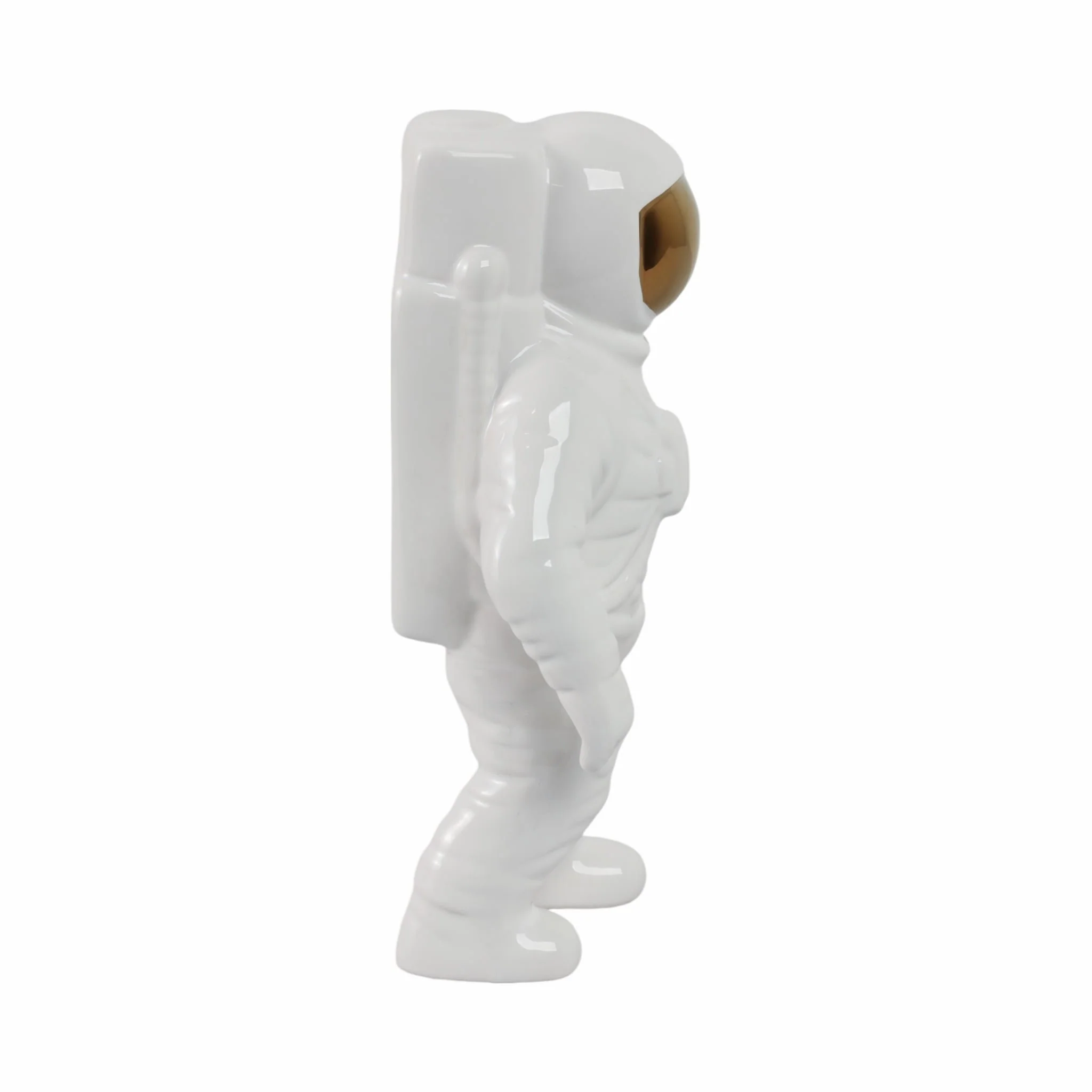 11" Astronaut Statuette, White/gold - Image 3