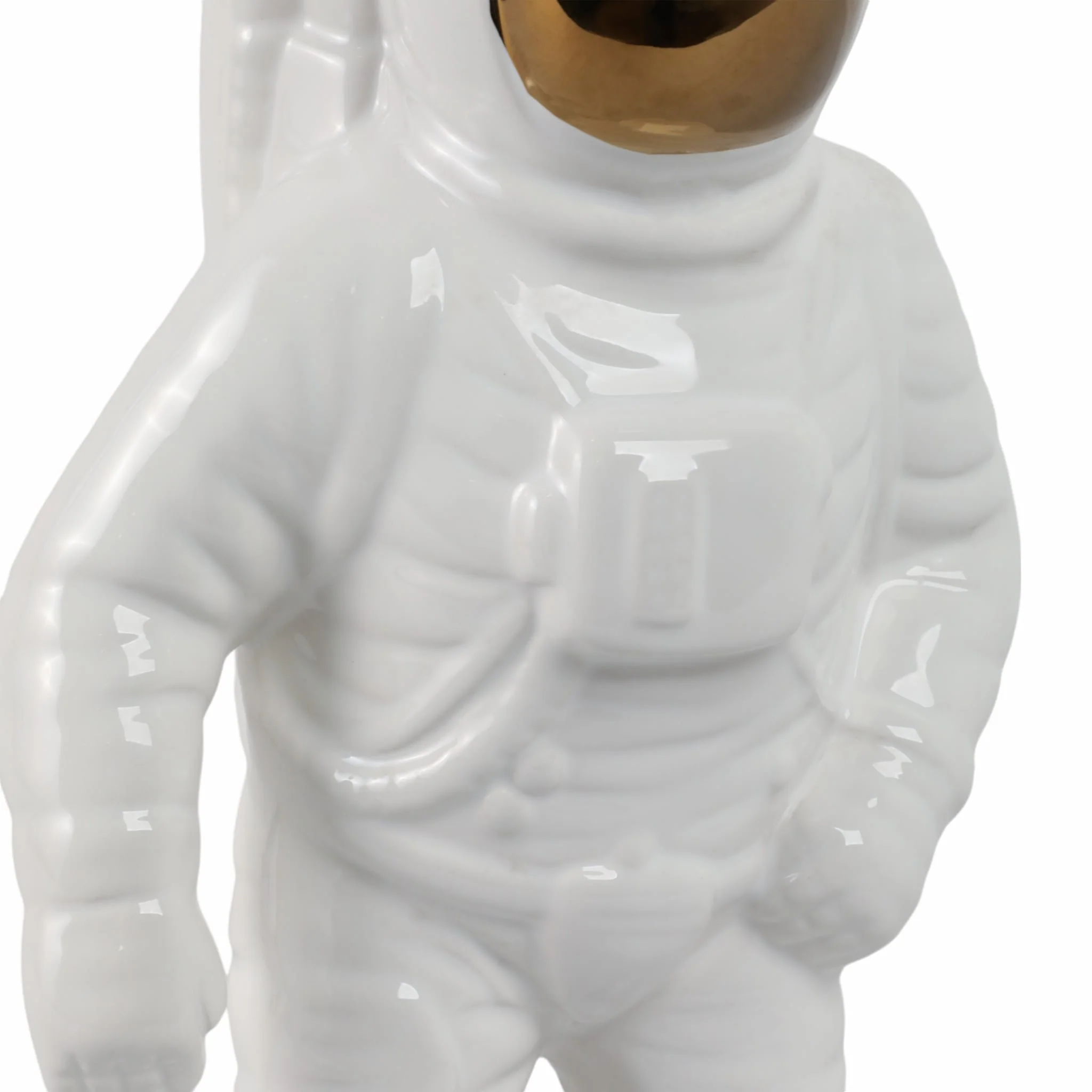 11" Astronaut Statuette, White/gold - Image 6