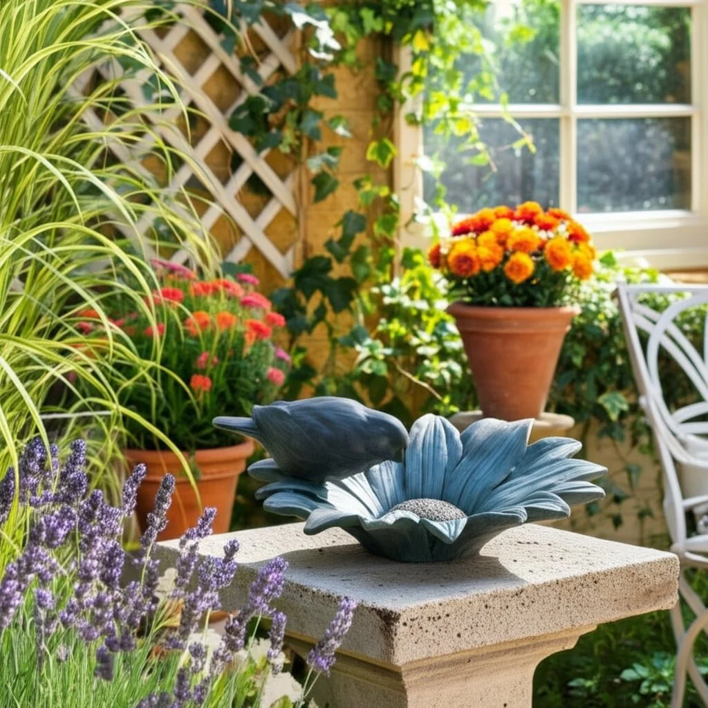 11" Daisy Bird Feeder, Blue - Image 11