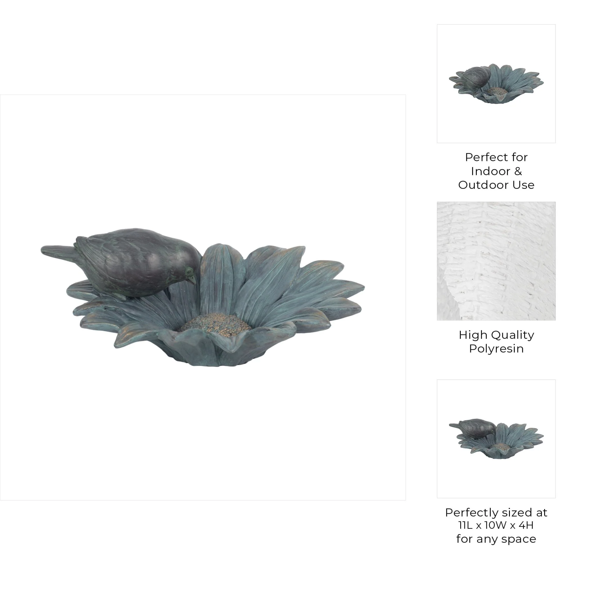 11" Daisy Bird Feeder, Blue - Image 9