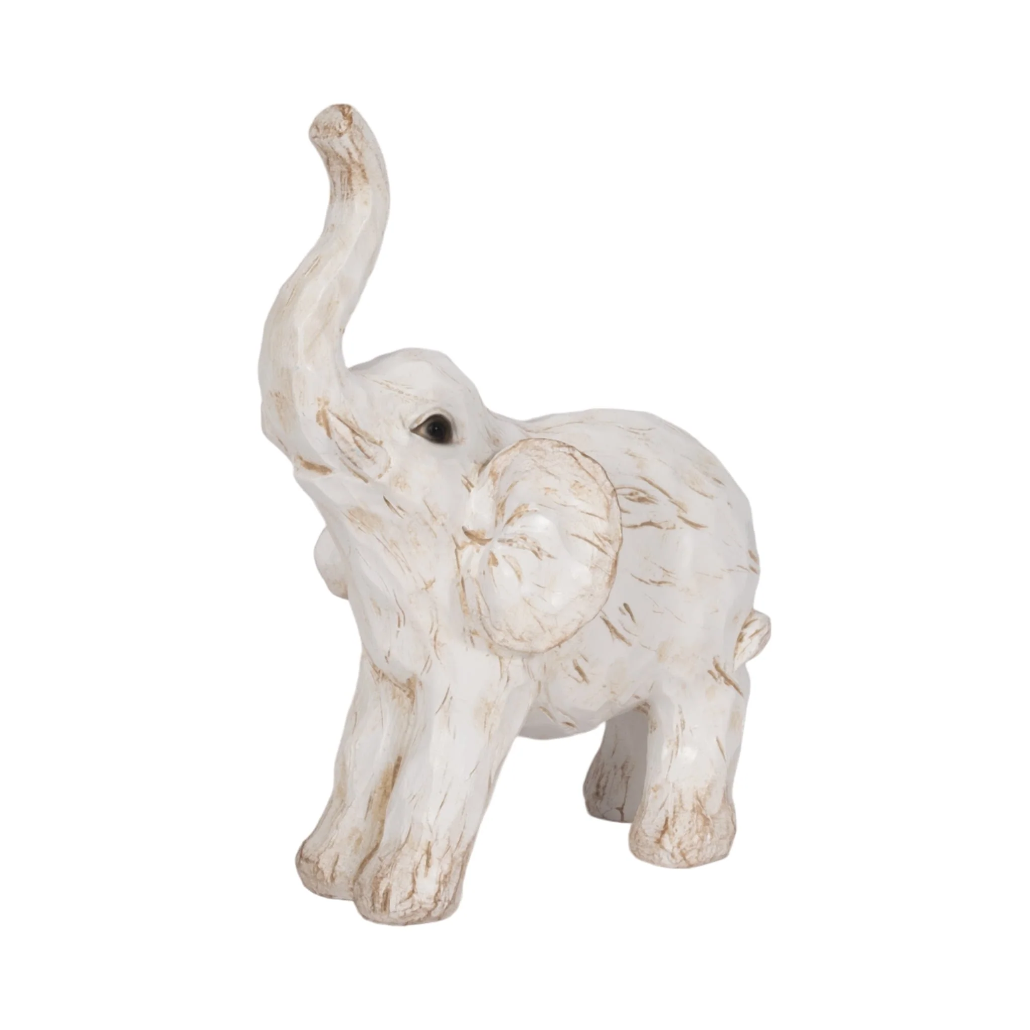 11" Elephant Figurine , White - Image 2
