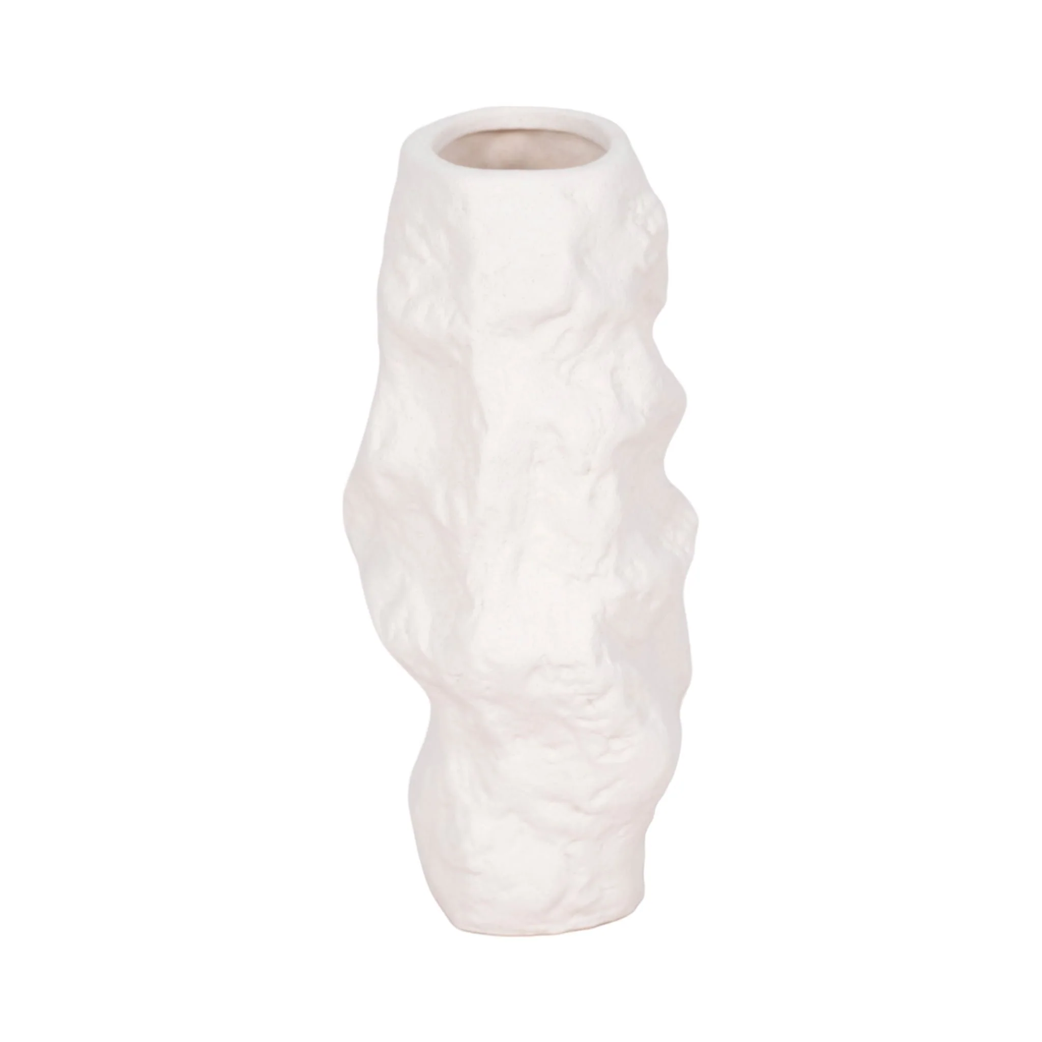 11" Jagged Textured Vase, White - Image 2