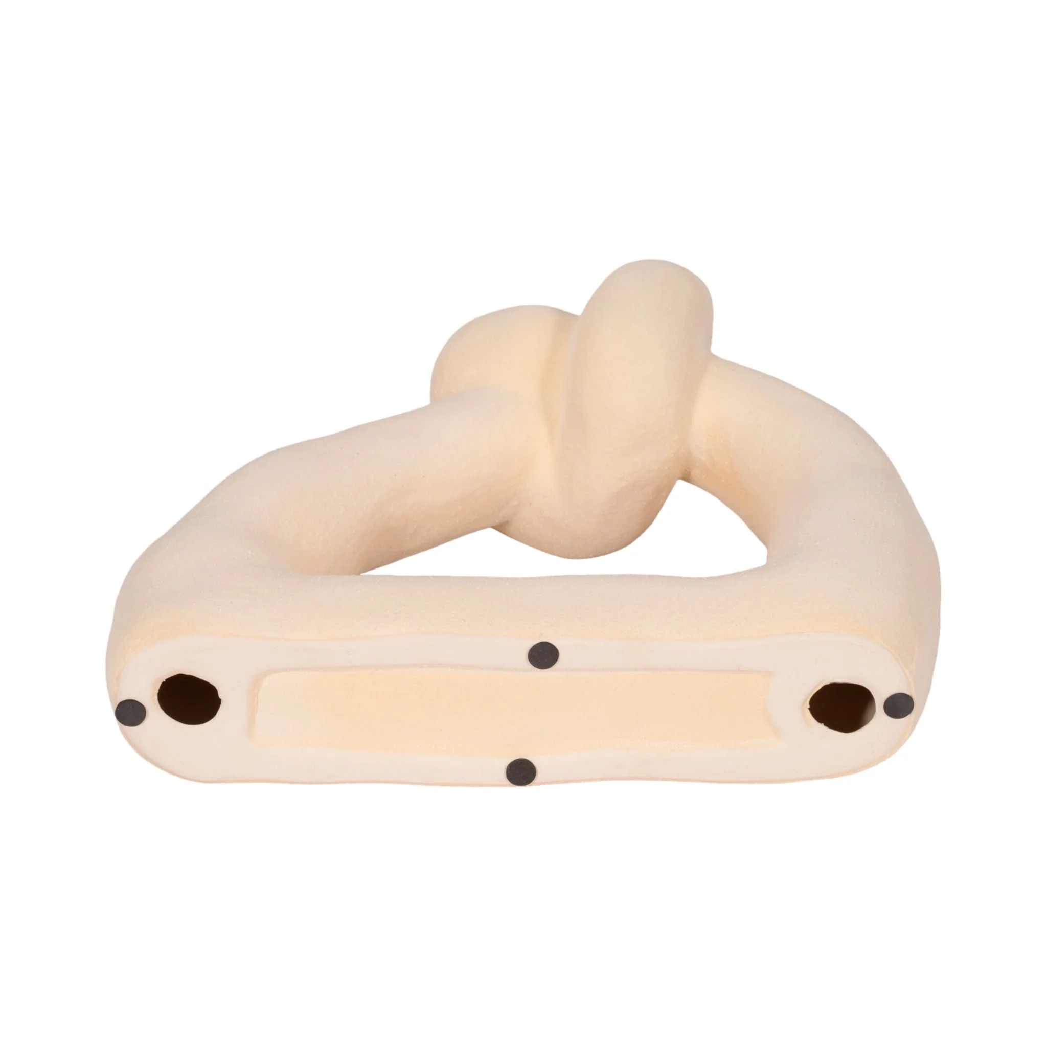 11" Knot With Open Cut-out Sand Glaze, Ivory - Image 6