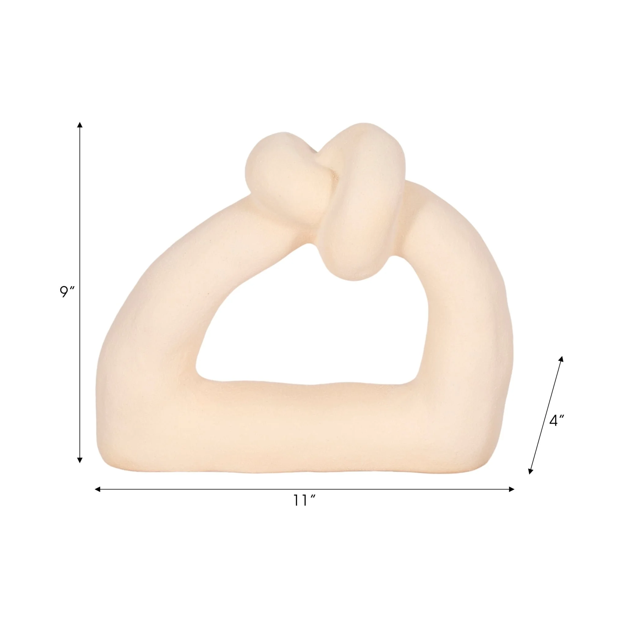 11" Knot With Open Cut-out Sand Glaze, Ivory - Image 7