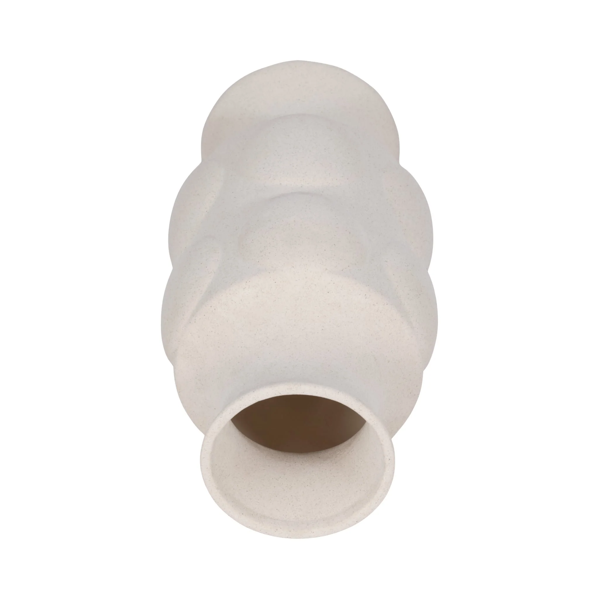 11" Large Dot Embossed Vase Sand Texture, White - Image 5