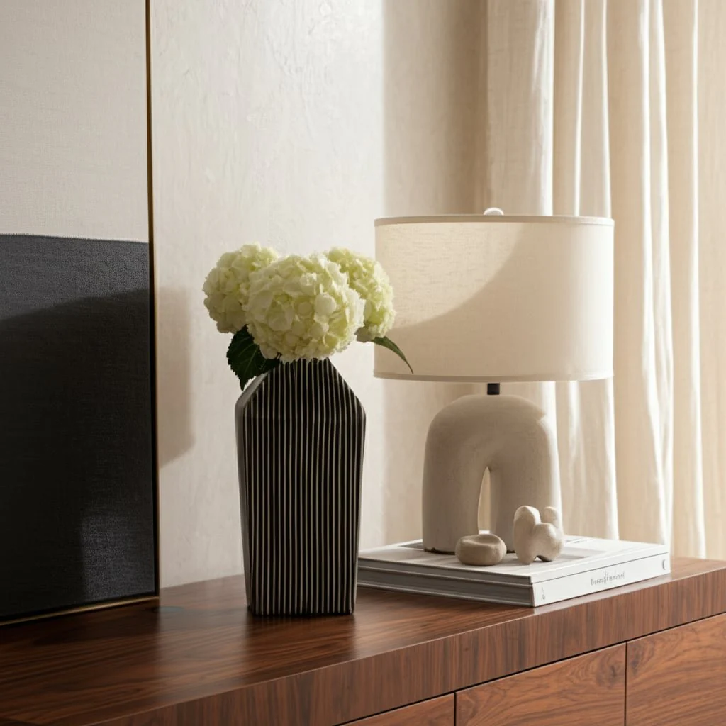 11" Lines Square Vase, Black/white - Image 12