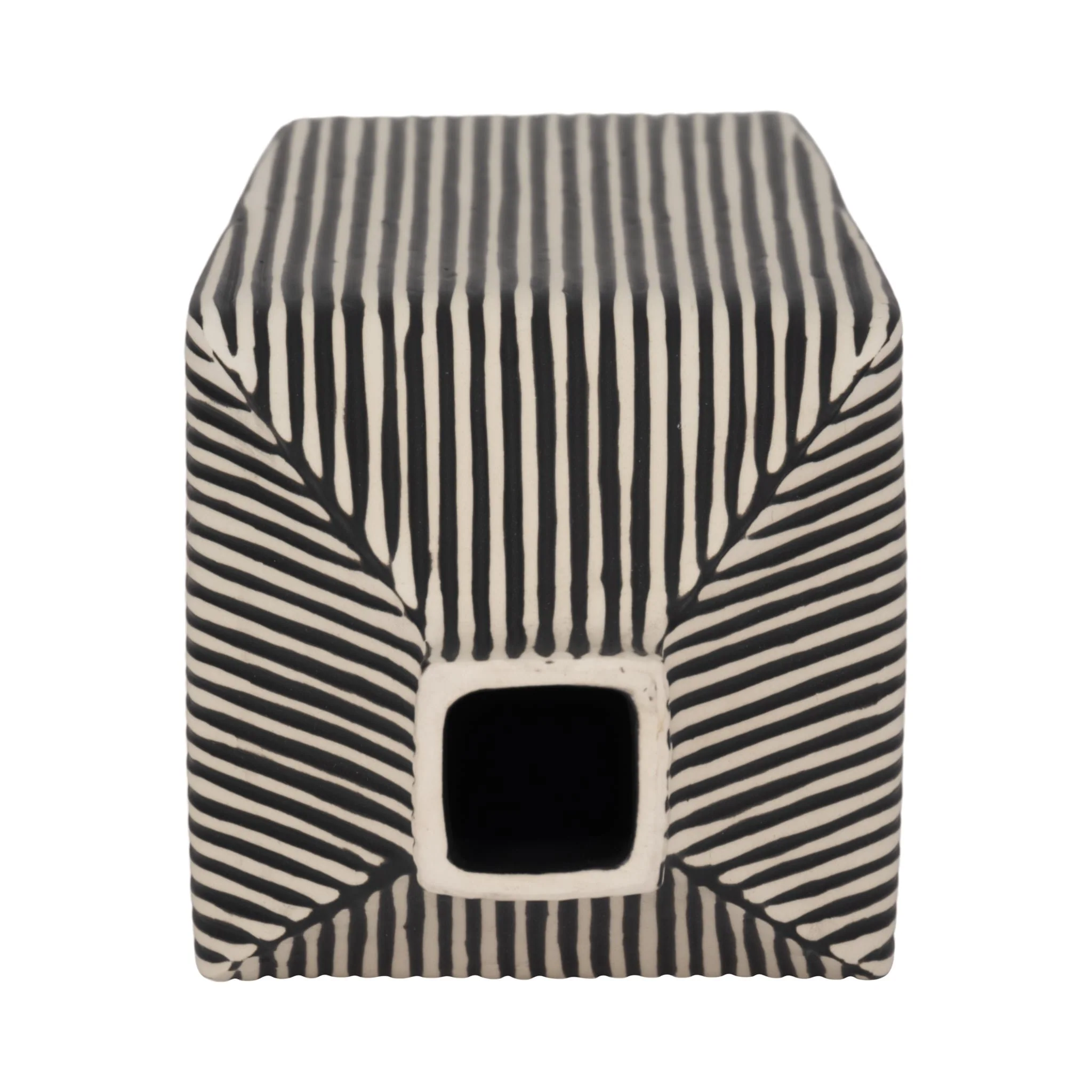 11" Lines Square Vase, Black/white - Image 6