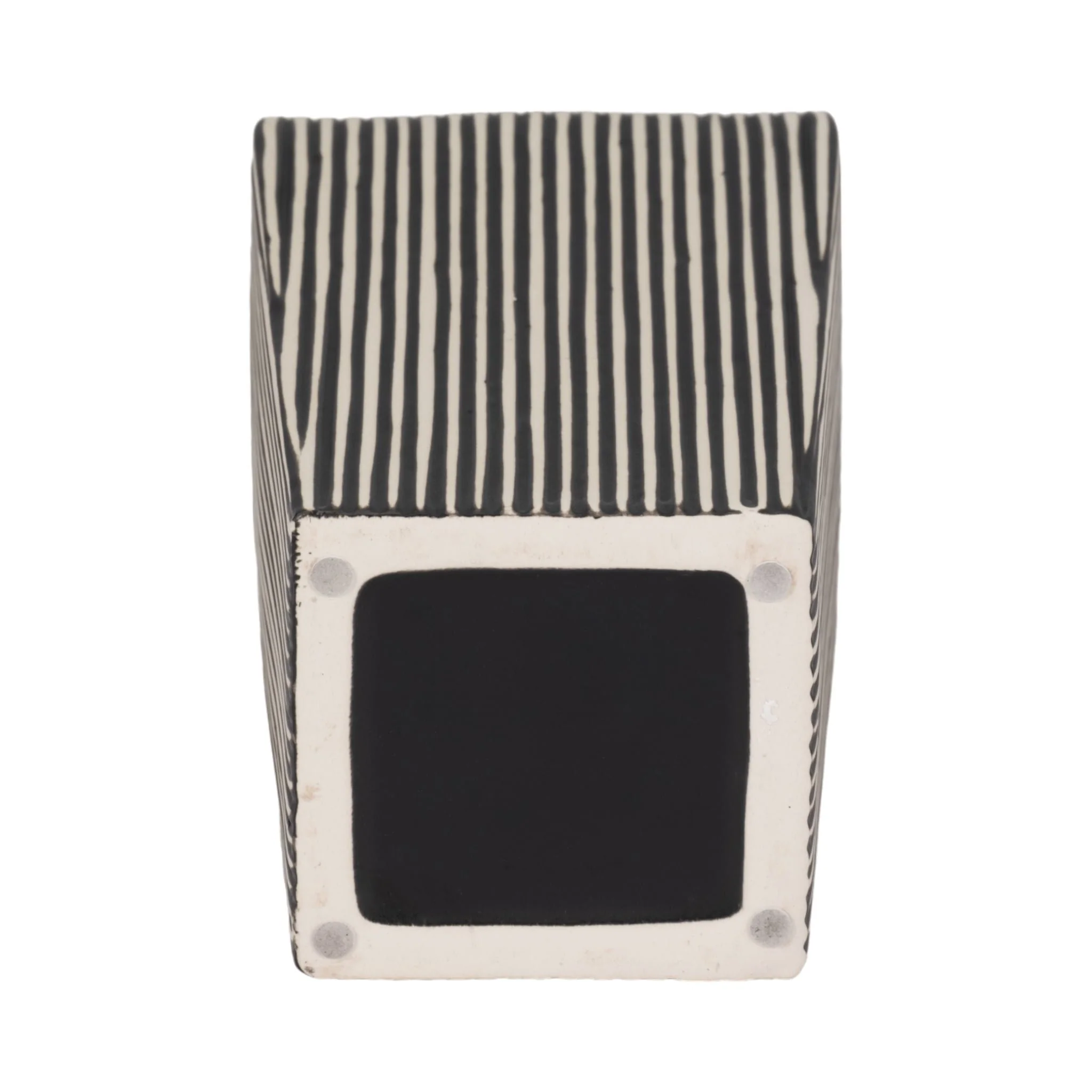 11" Lines Square Vase, Black/white - Image 7