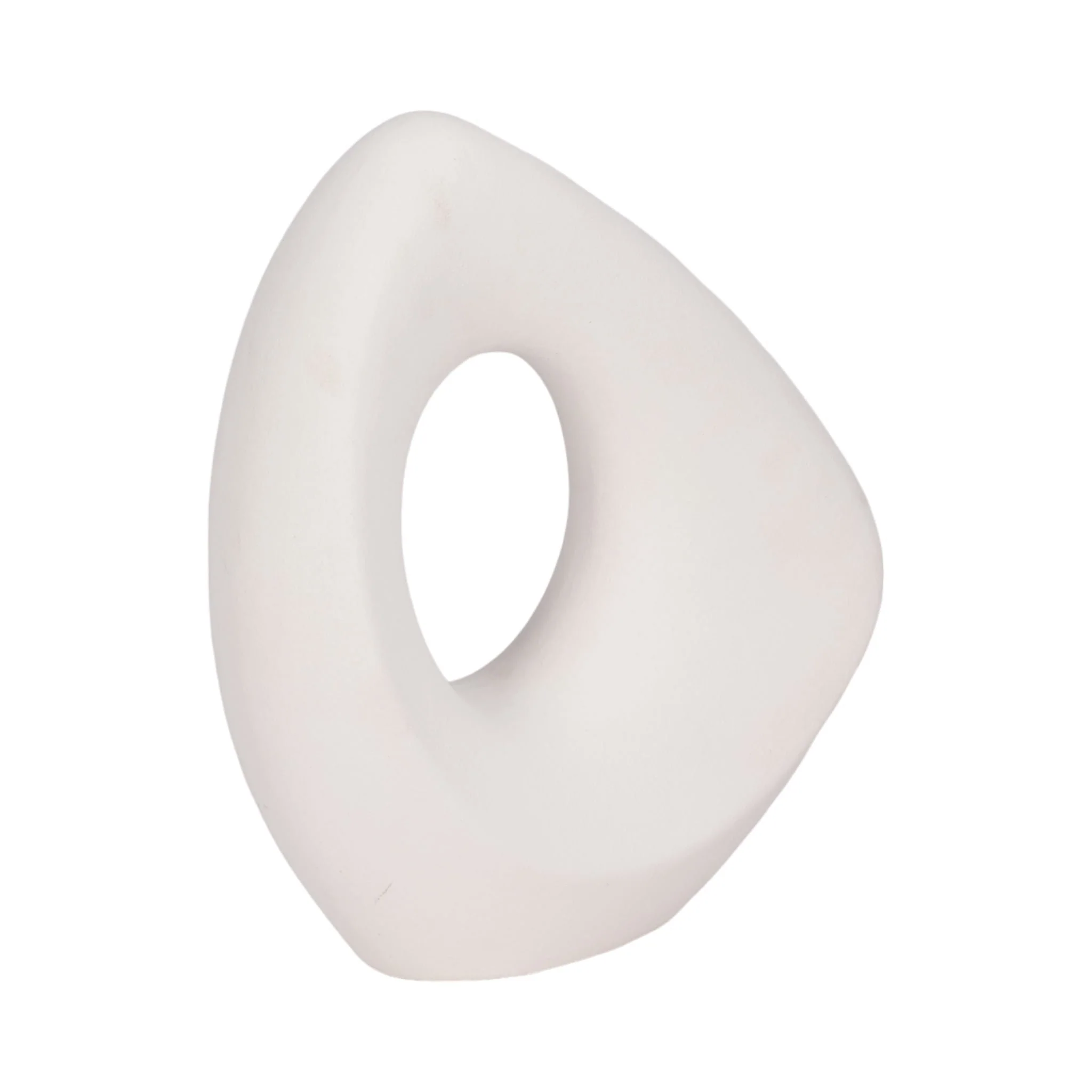 11" Lopsided Open Cut Out Vase Sand Texture, White - Image 3