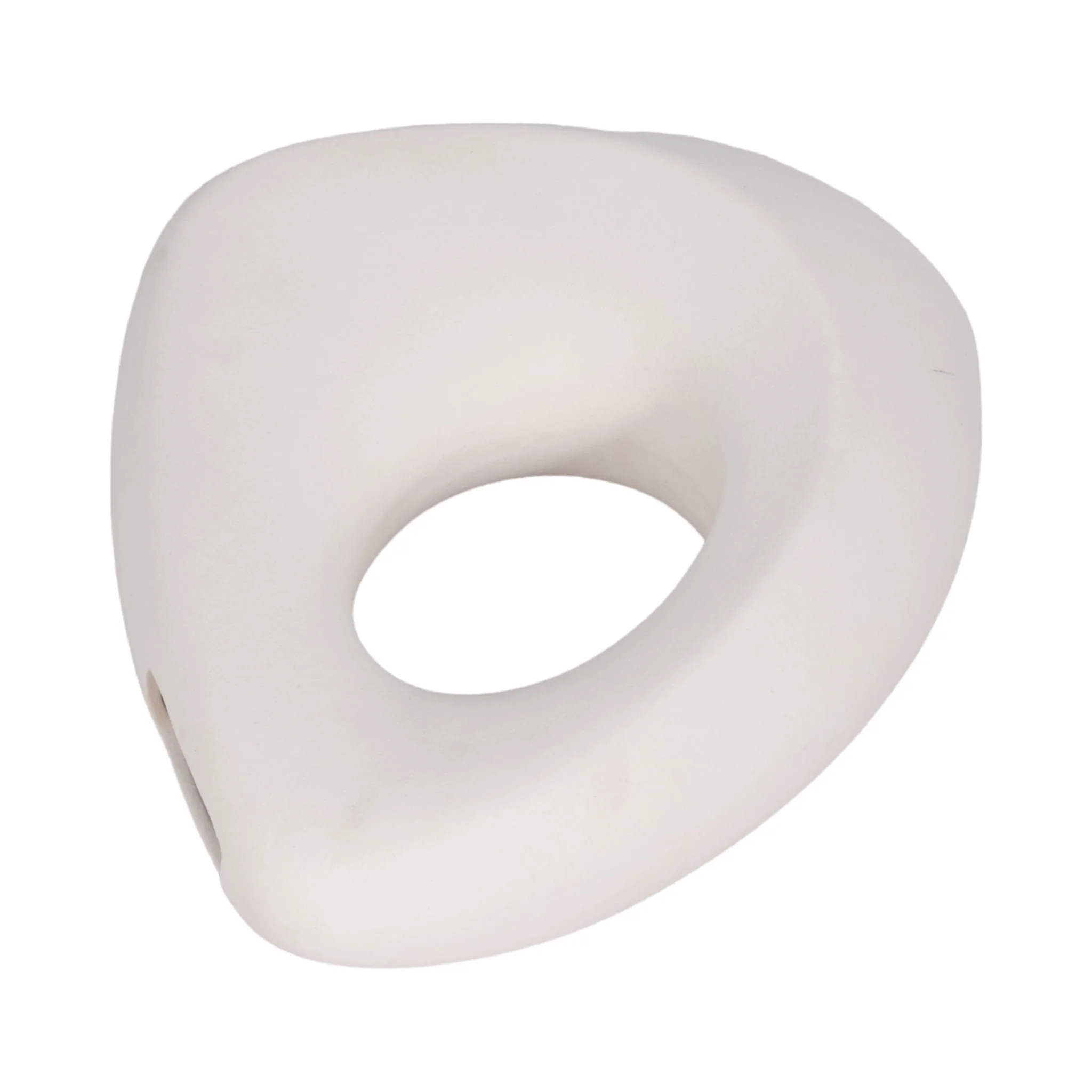 11" Lopsided Open Cut Out Vase Sand Texture, White - Image 6