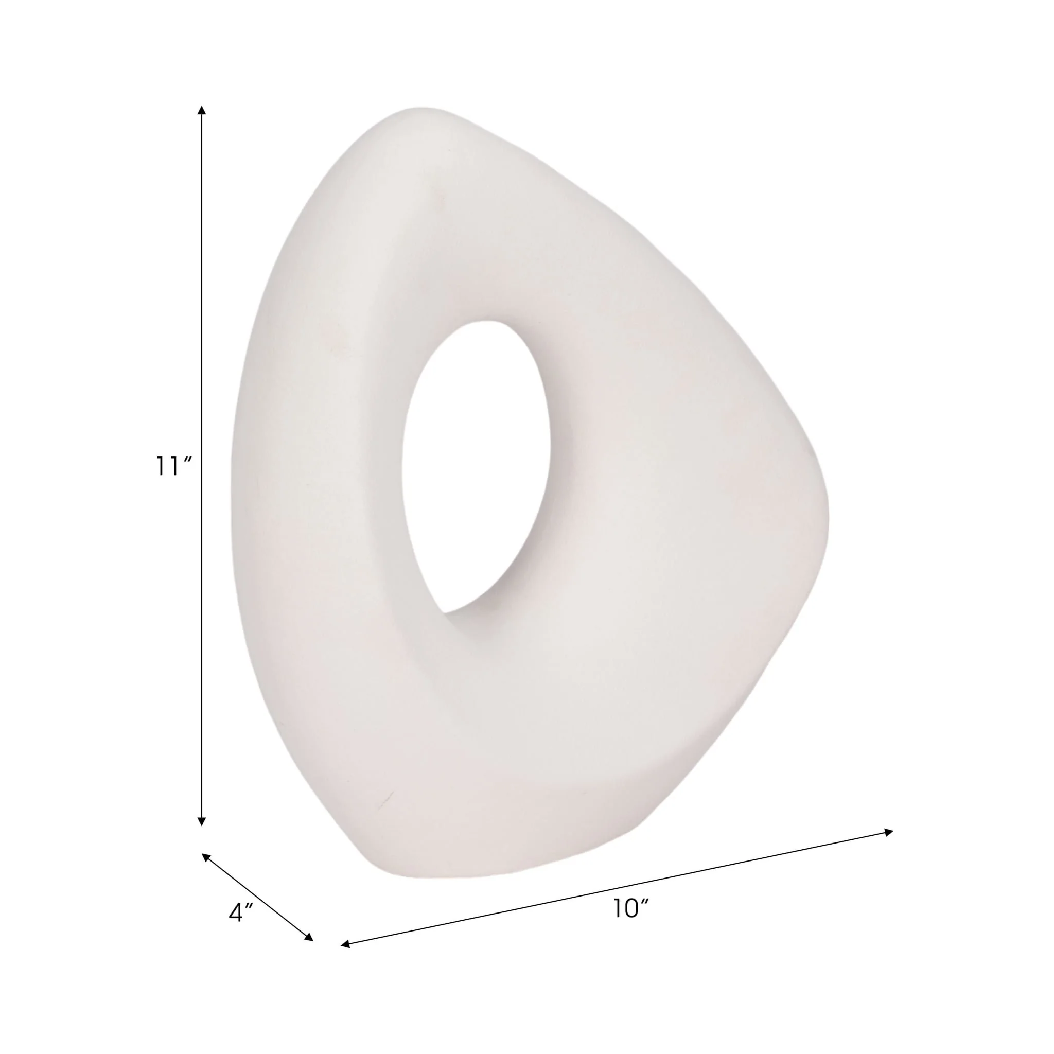11" Lopsided Open Cut Out Vase Sand Texture, White - Image 9