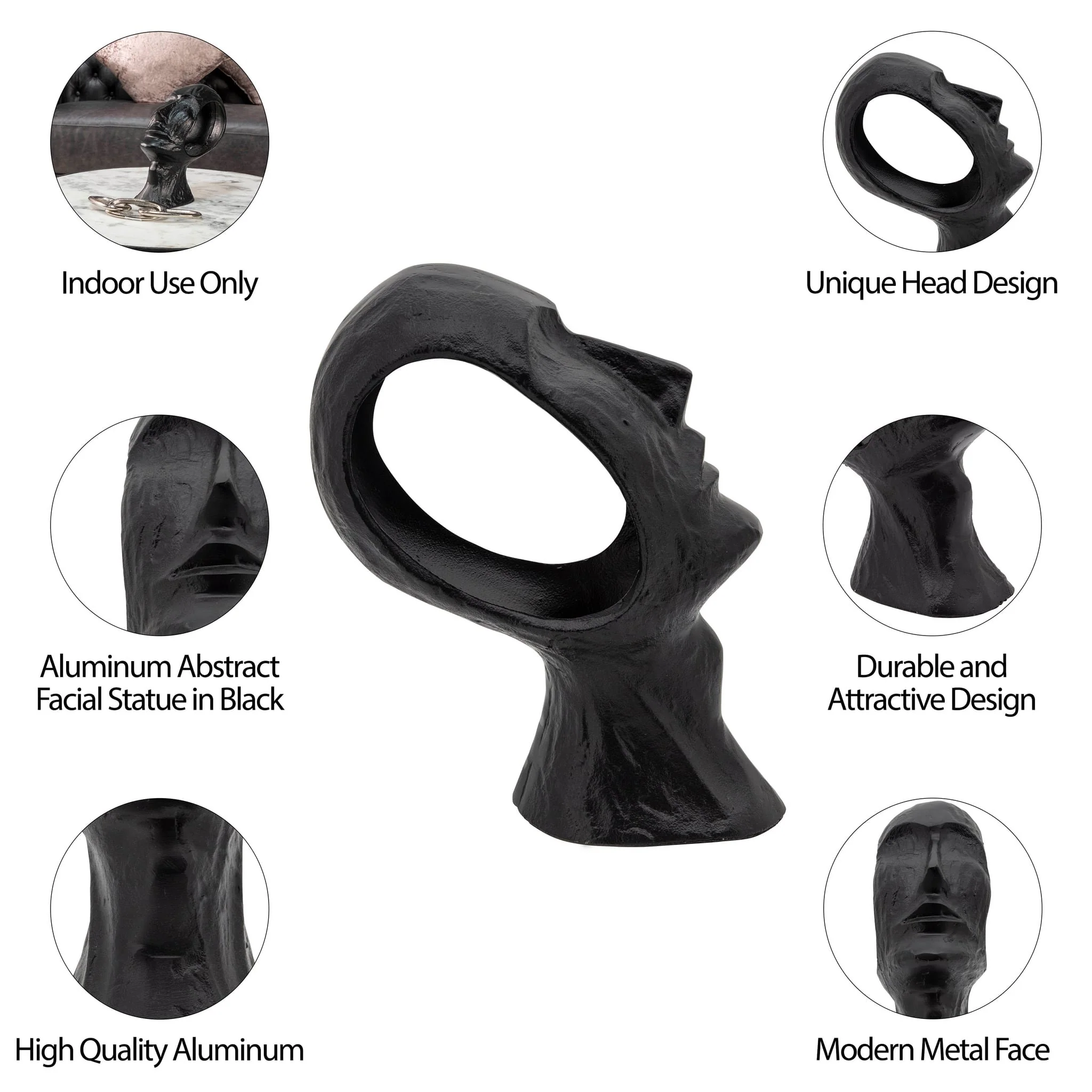 11" Metal Face Deco, Black - Image 6