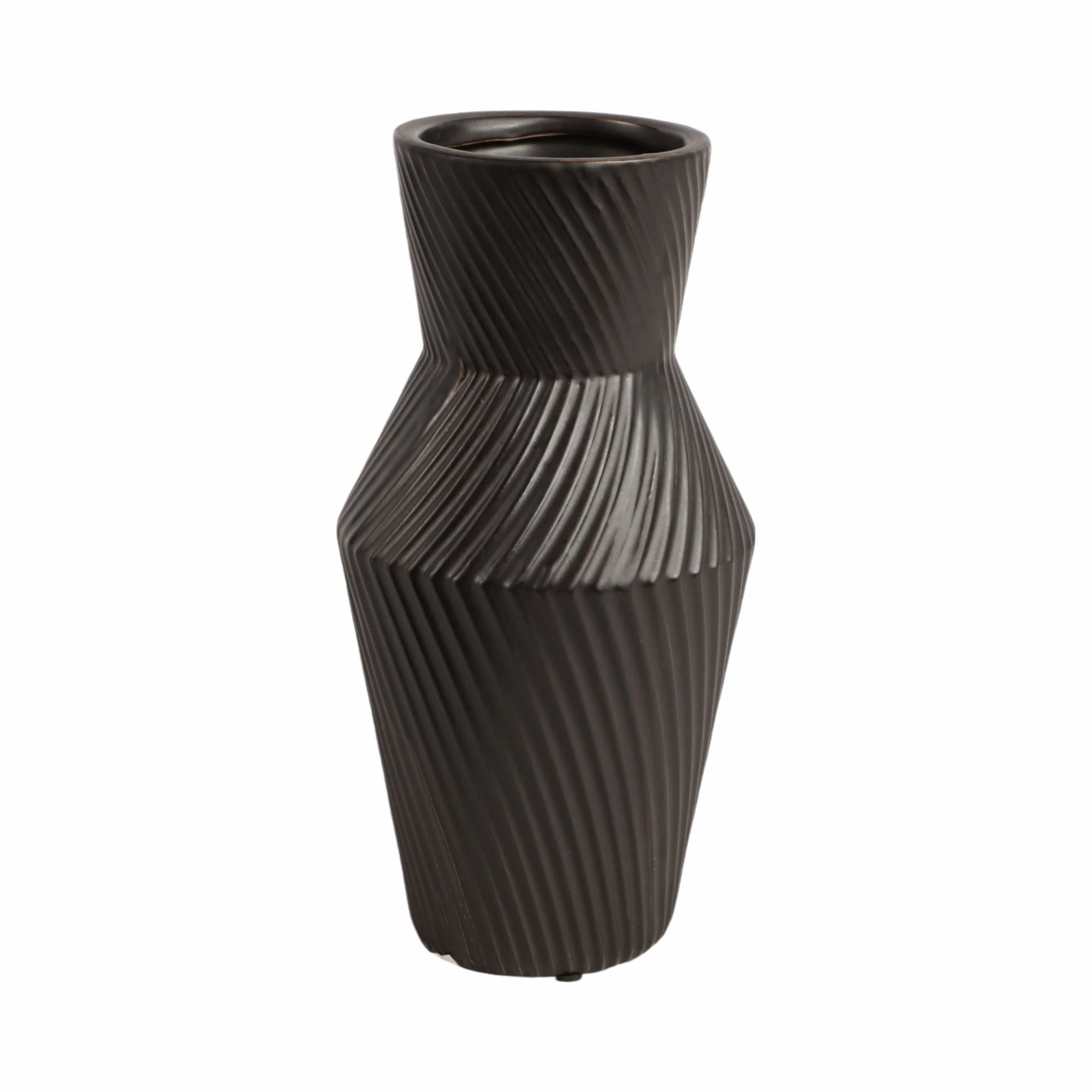 11" Modern Totem Vase, Black - Image 3