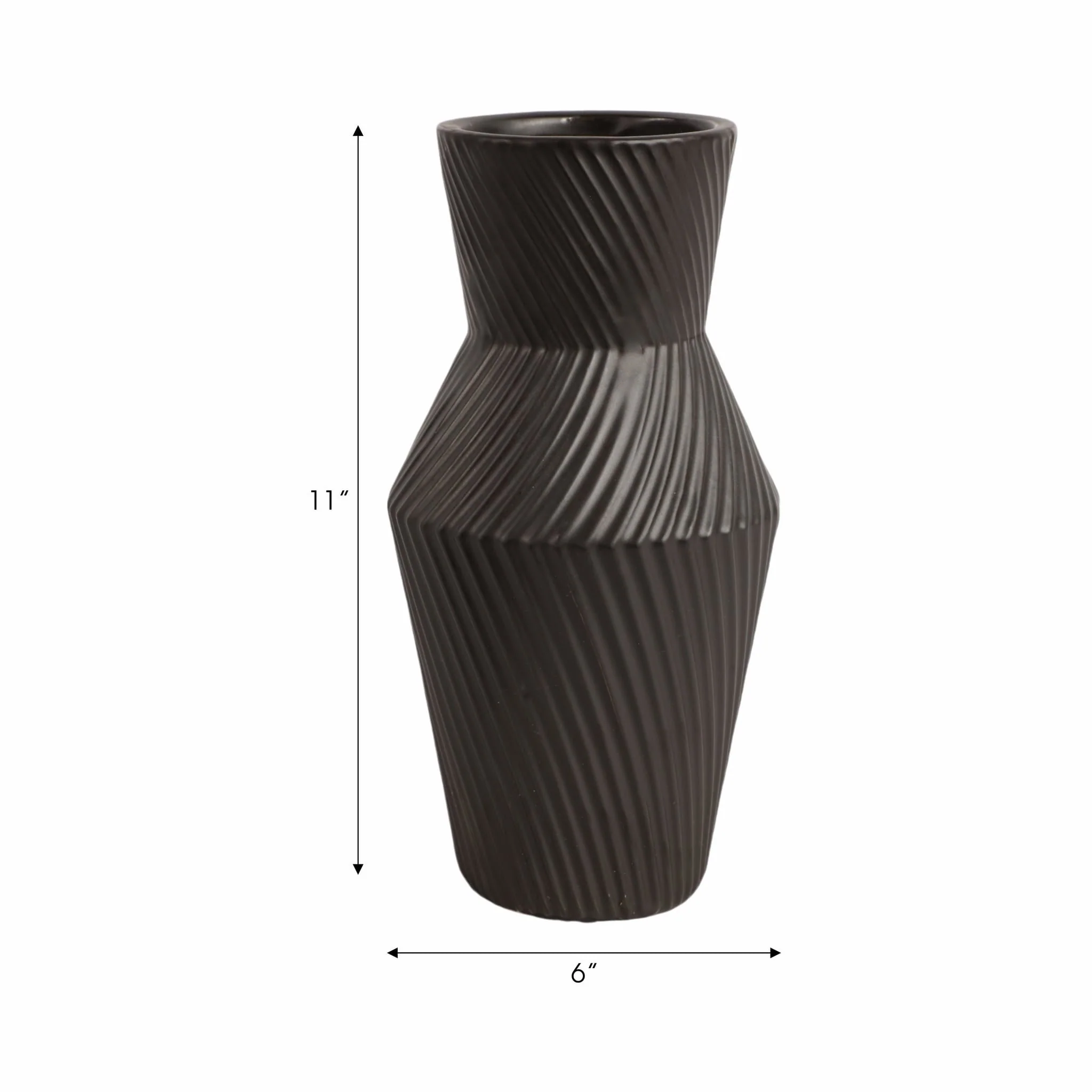 11" Modern Totem Vase, Black - Image 7
