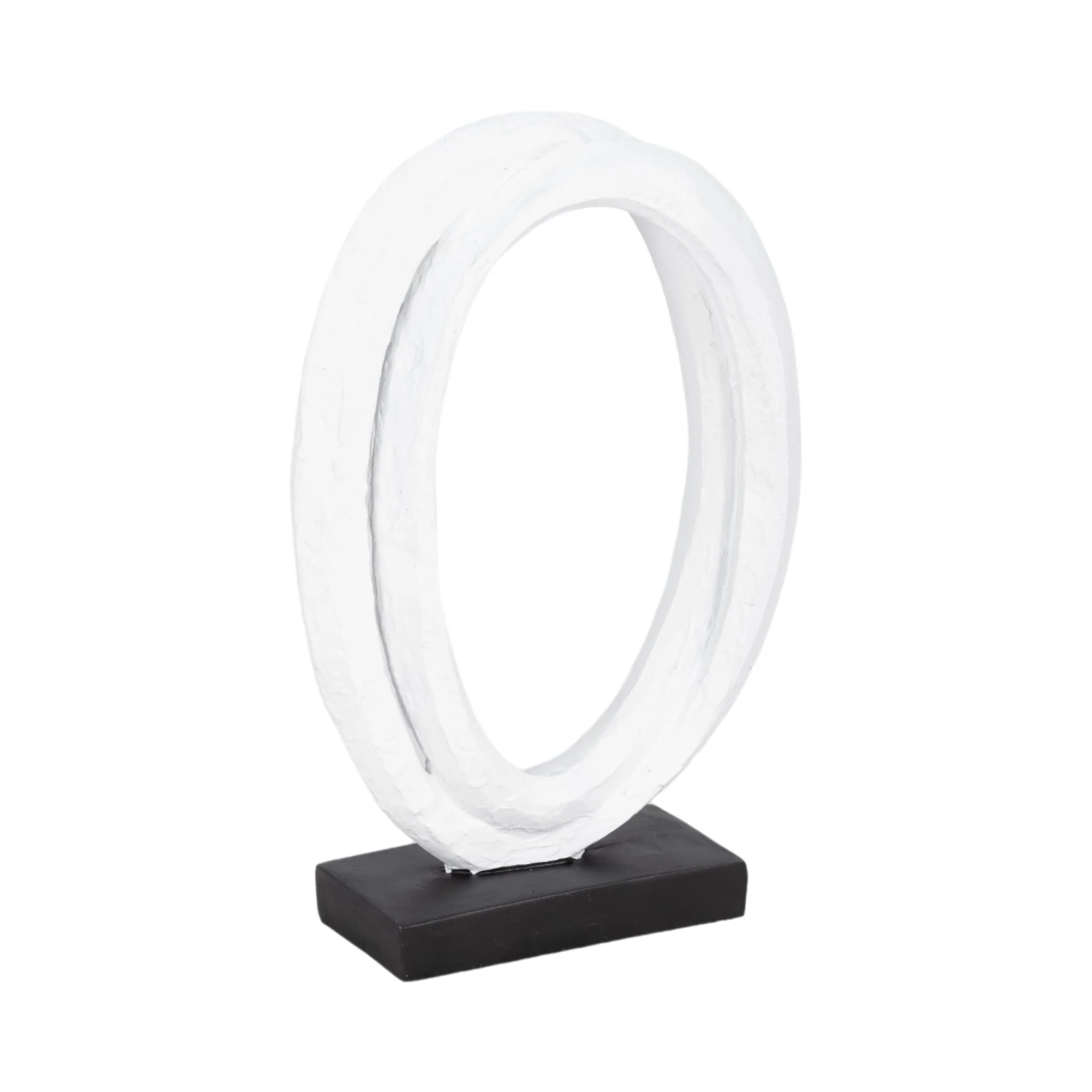 11" Oval Loops Sculpture Volcano Texture, White/bl - Image 2