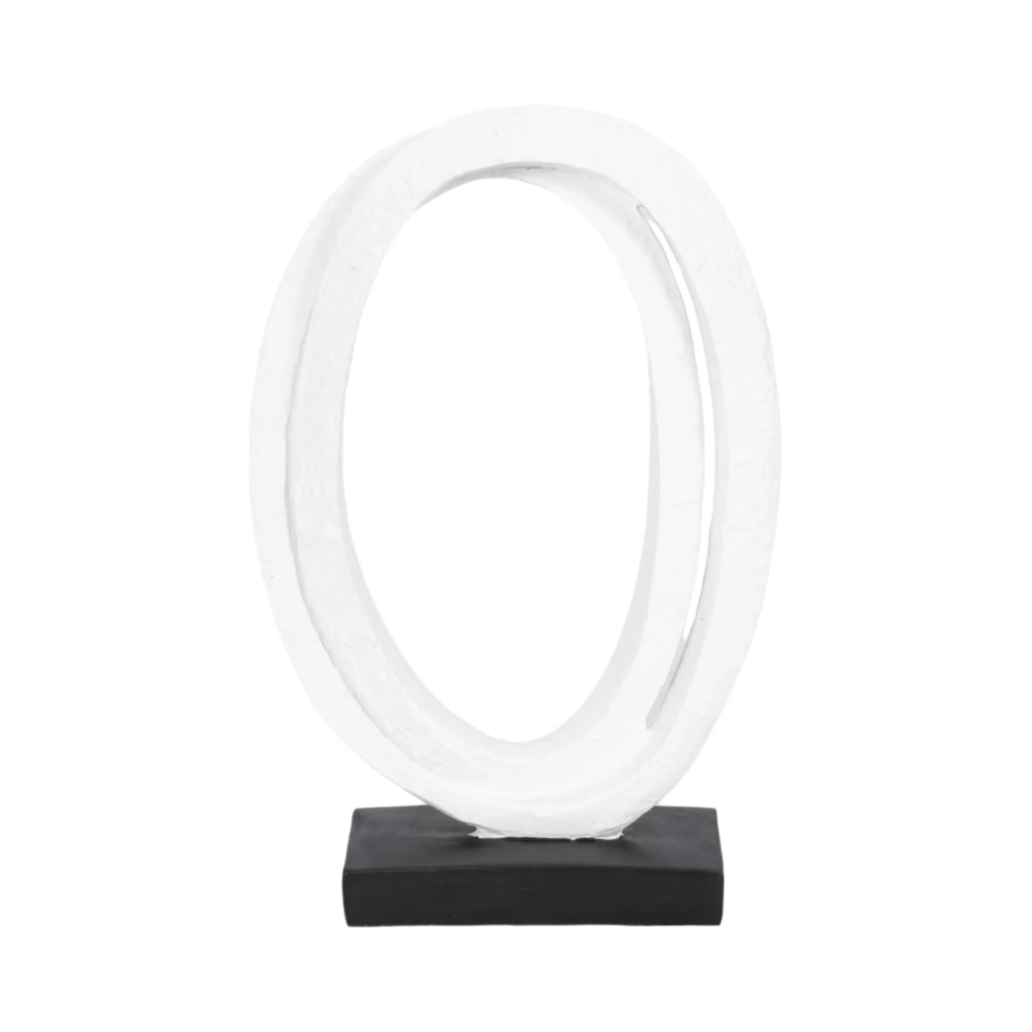 11" Oval Loops Sculpture Volcano Texture, White/bl - Image 4