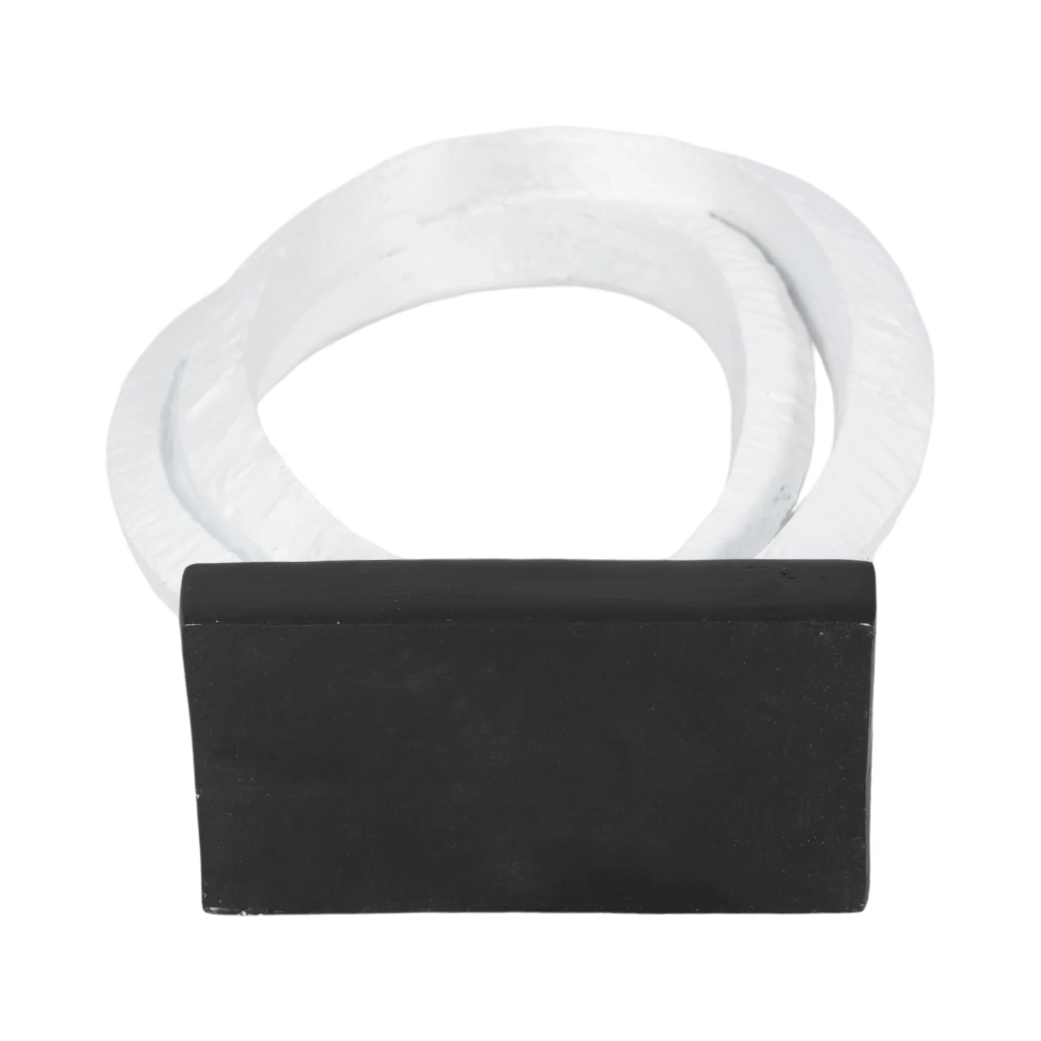 11" Oval Loops Sculpture Volcano Texture, White/bl - Image 7