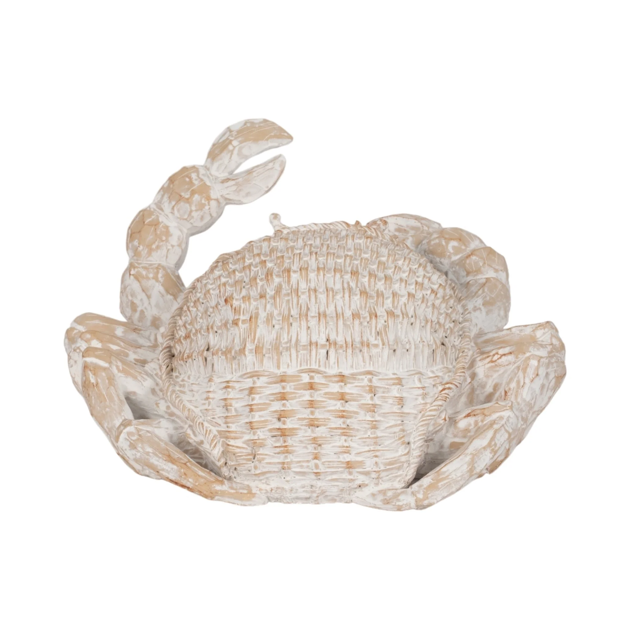 11" Resin Wicker Crab, White - Image 4