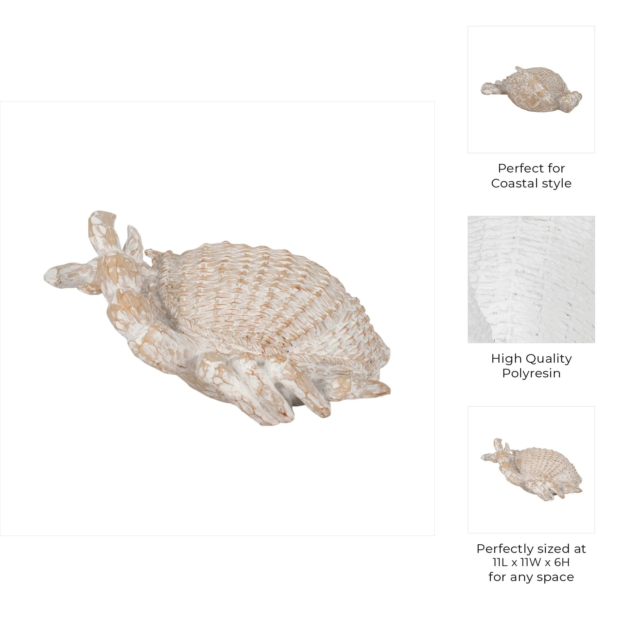 11" Resin Wicker Crab, White - Image 9