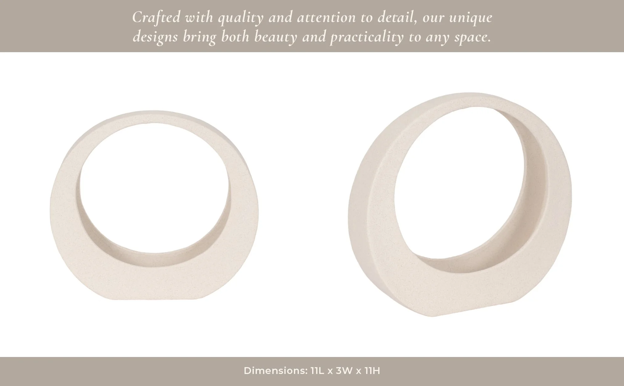11" Sand Glaze Loop Object, White - Image 5