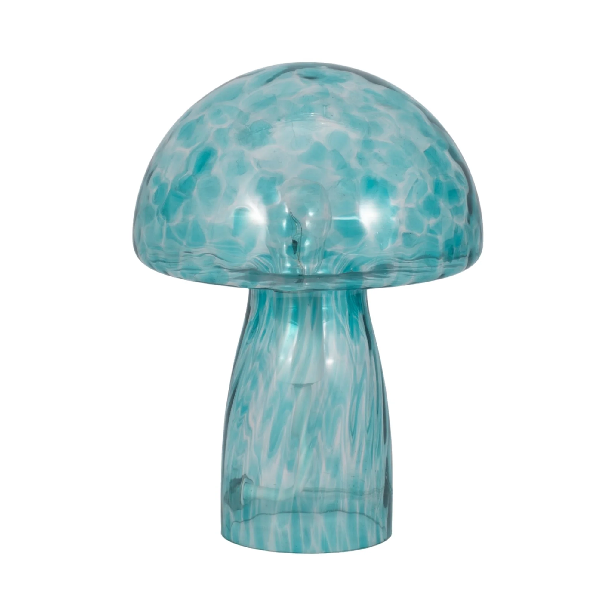 11" Spotted Mushroom Lamp, Seafoam - Image 3