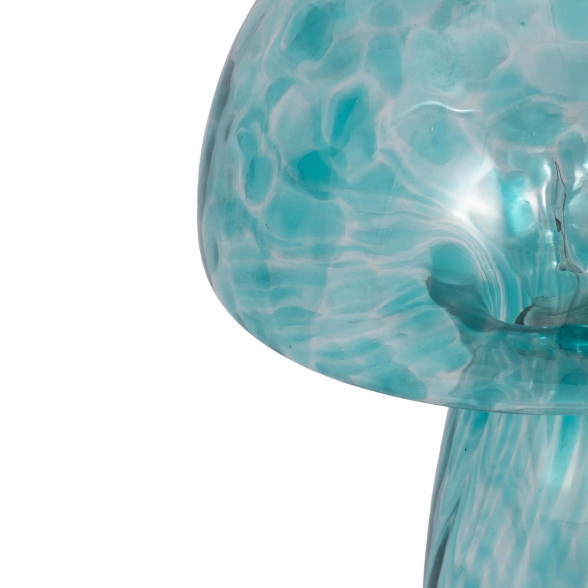 11" Spotted Mushroom Lamp, Seafoam - Image 4