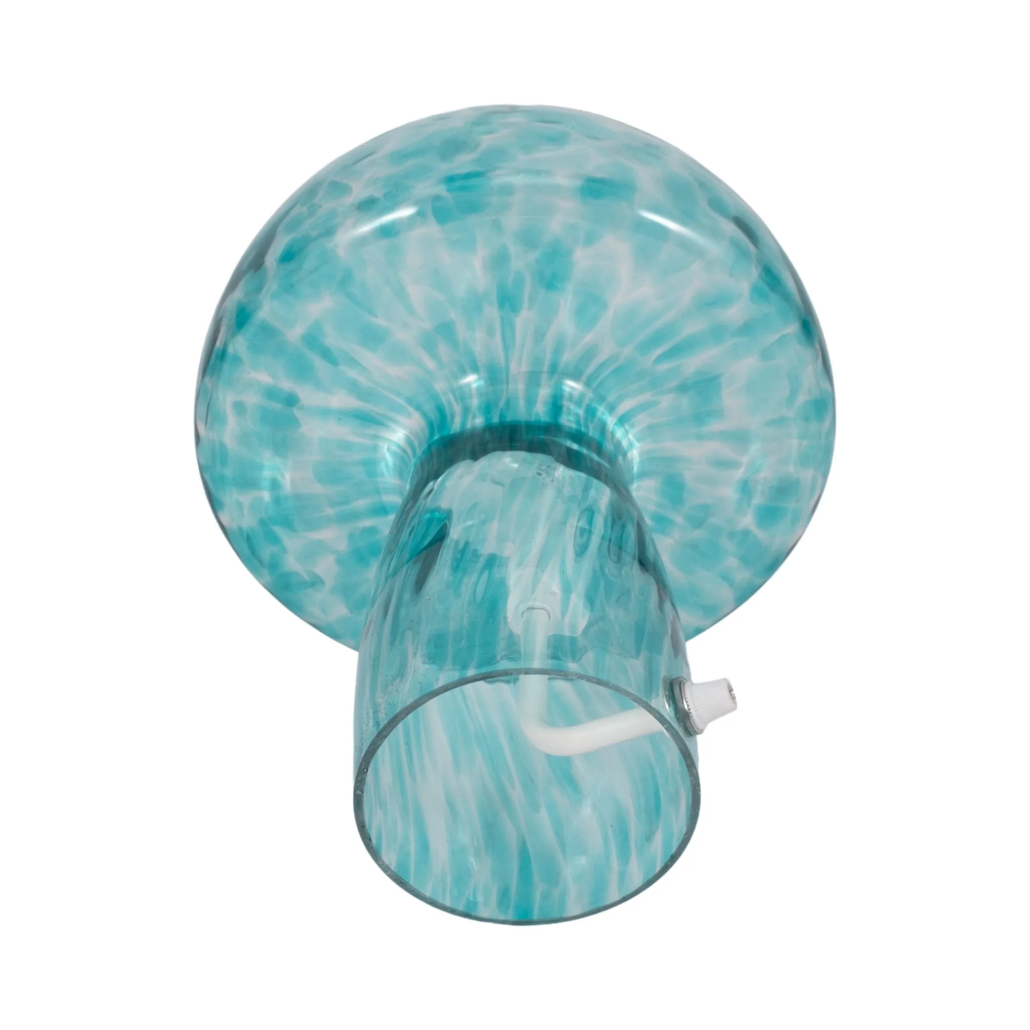 11" Spotted Mushroom Lamp, Seafoam - Image 6