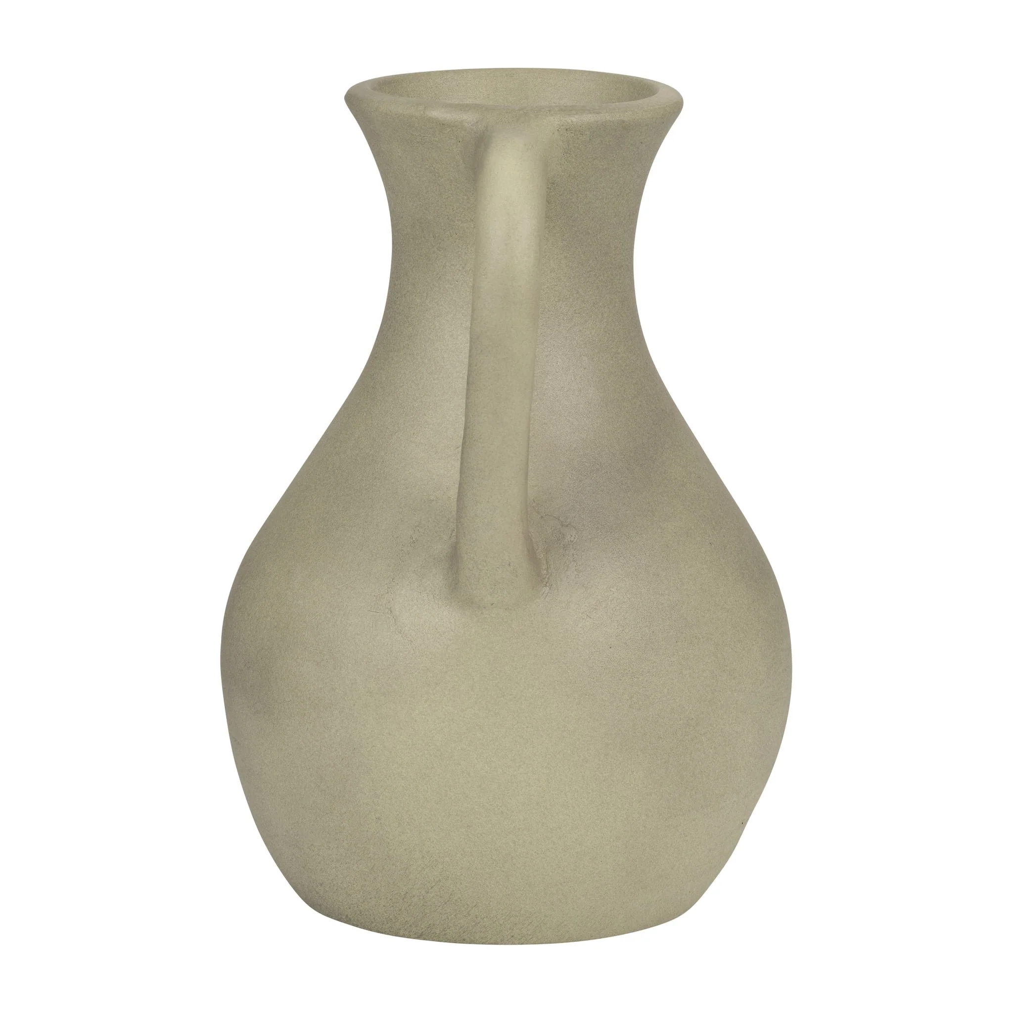 11" Terracotta Jug Vase W/ Handles, Sage Green - Image 3